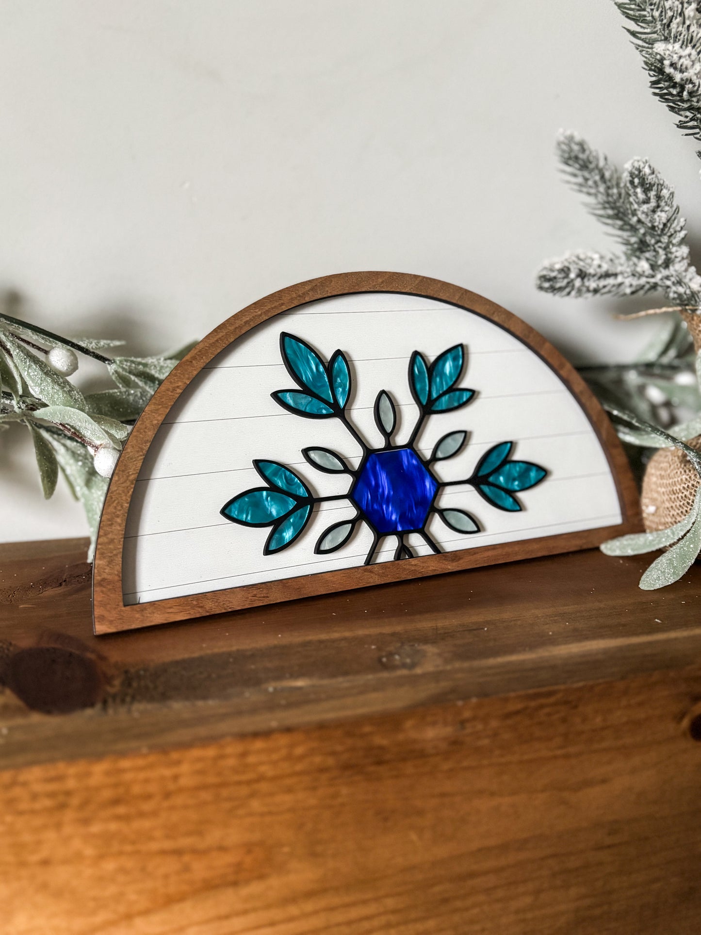 Faux Stained Glass Snowflake