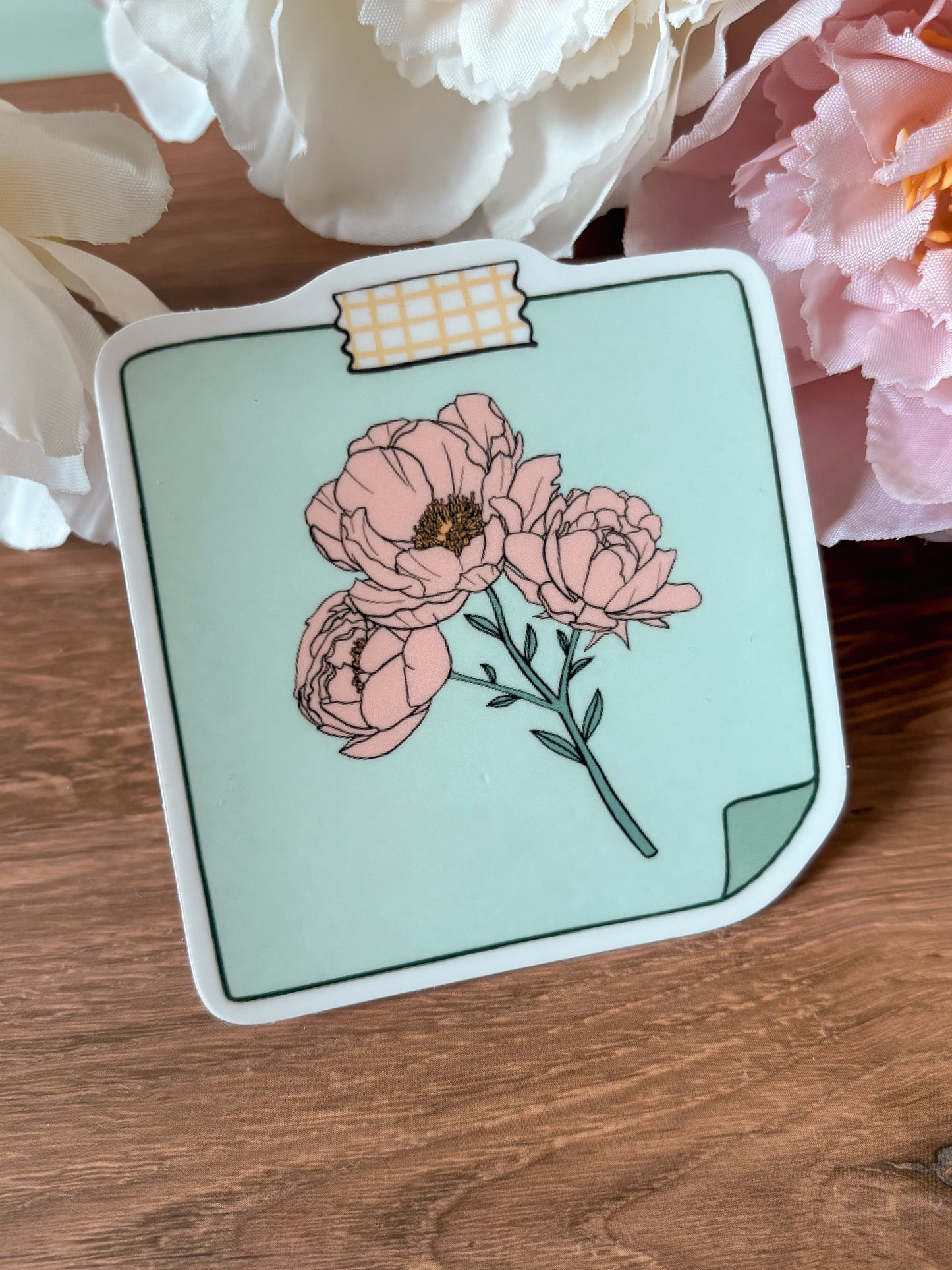 Peony Post-It Sticker