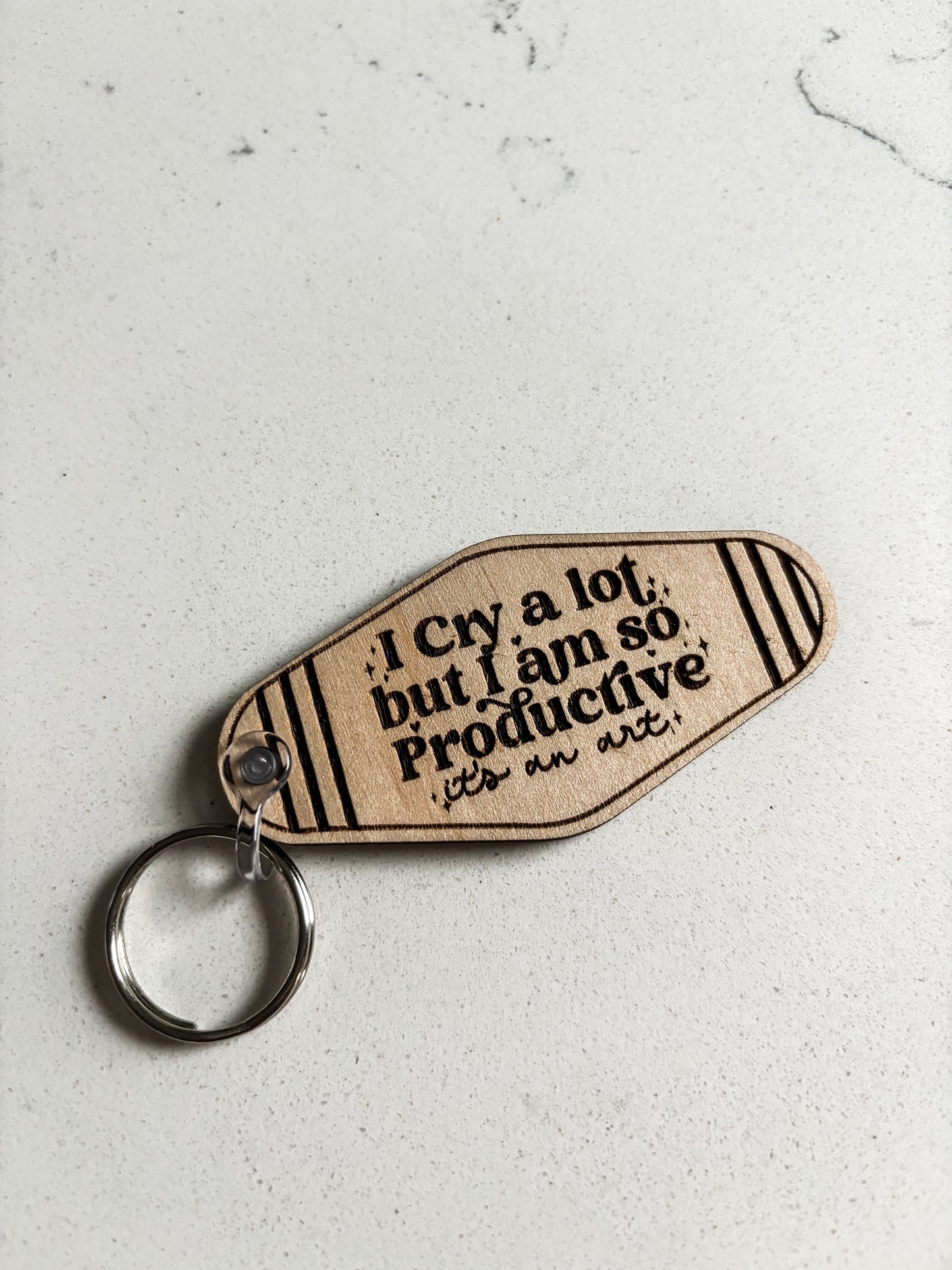 I Cry A Lot But I Am So Productive Keychain, TTPD ICDIWABH Hotel Keychain, Taylor Swift Inspired Gift, I Can Do It With a Broken Heart