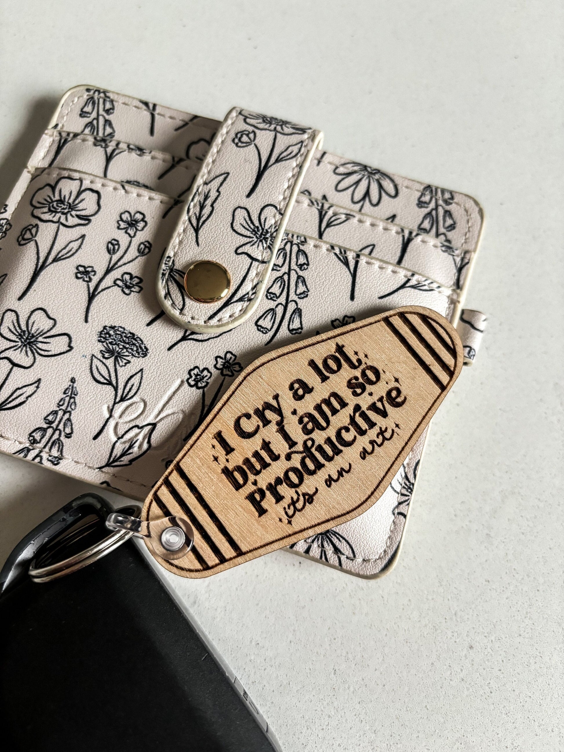 I Cry A Lot But I Am So Productive Keychain, TTPD ICDIWABH Hotel Keychain, Taylor Swift Inspired Gift, I Can Do It With a Broken Heart