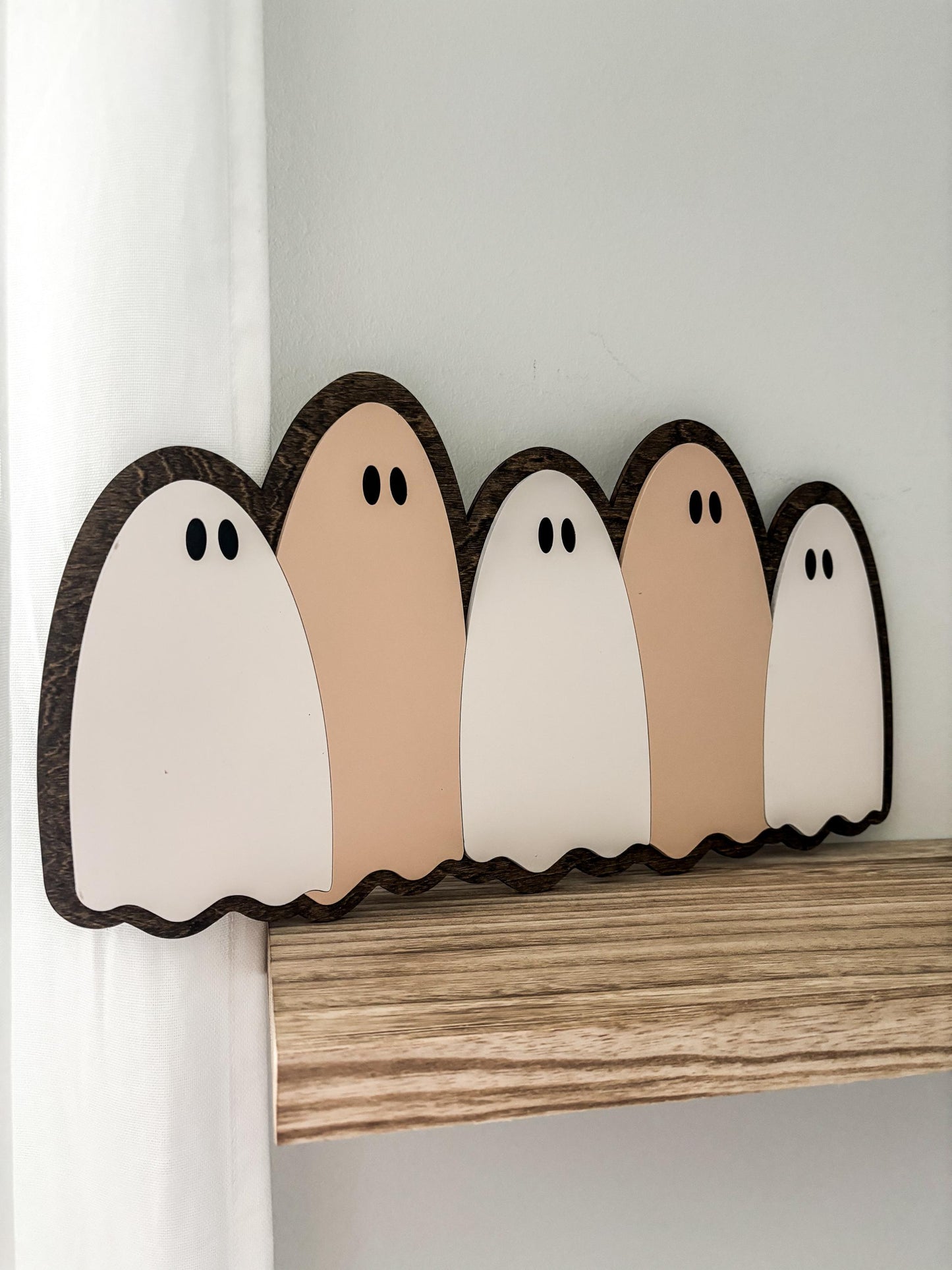 Halloween Ghost Wall Decor, Modern Halloween Sign Decor, Day of the Dead Decor, Fall Home Sign, Halloween Sign, Fall Wood Sign