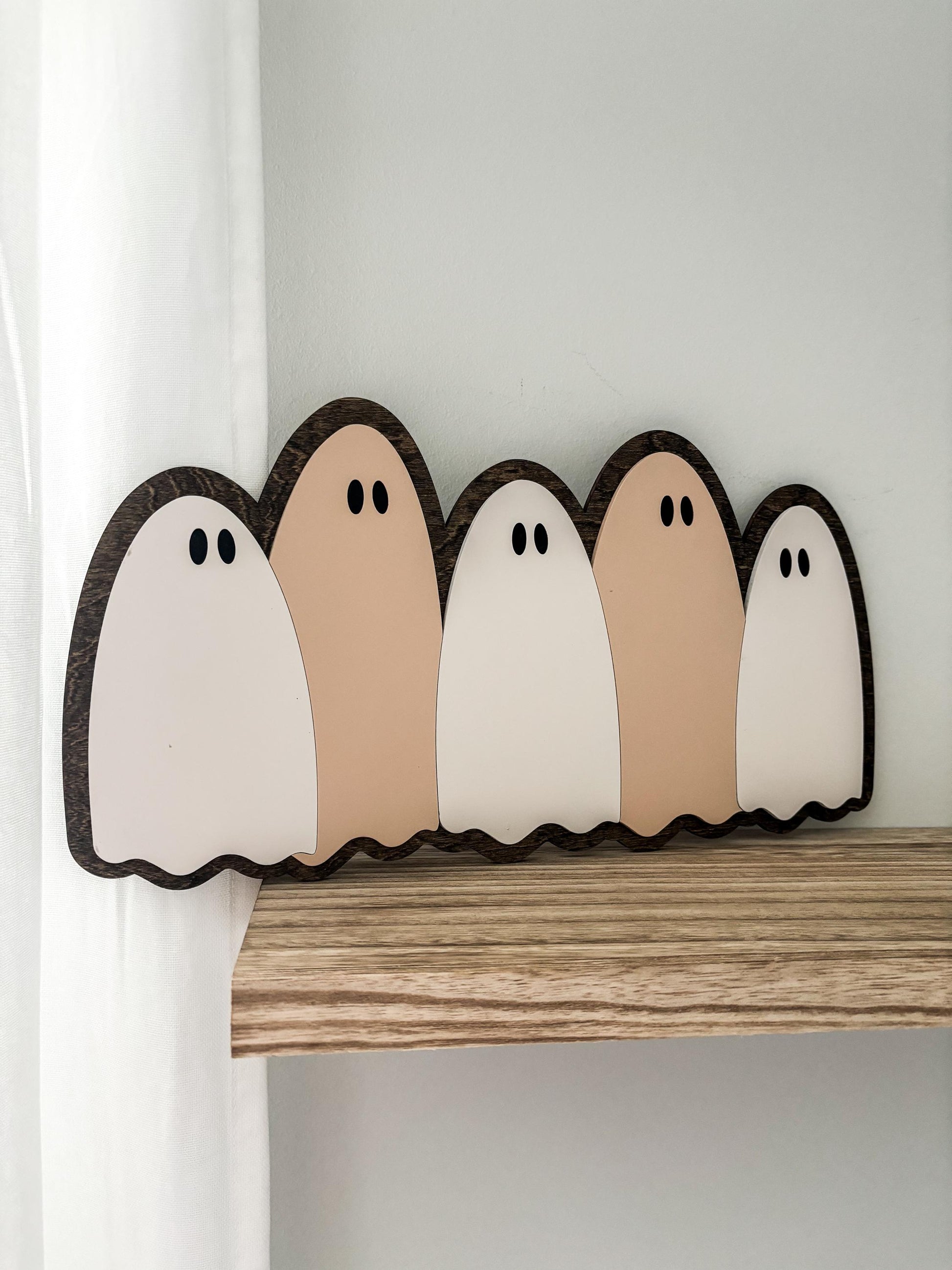 Halloween Ghost Wall Decor, Modern Halloween Sign Decor, Day of the Dead Decor, Fall Home Sign, Halloween Sign, Fall Wood Sign