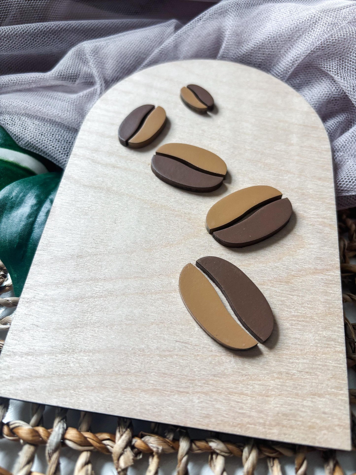 Coffee Bar Decor, Hand Painted Coffee Bean Decor, Coffee Lover Gift, Minimalist Kitchen Decor, Coffee Station Decor, Modern Coffee Wall Art