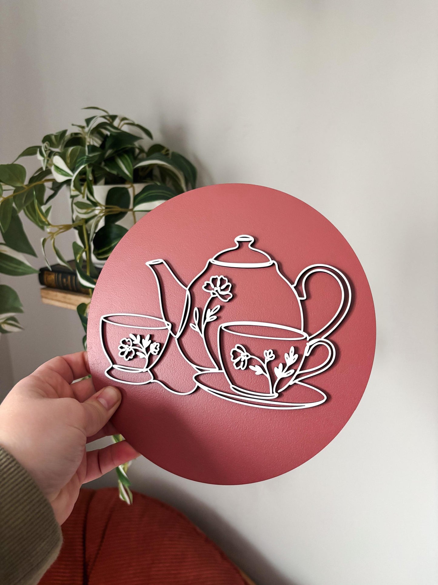 Tea Lover Wall Art, Teapot and Teacup Decor, Tea Bar Decor, Kitchen Tea Decor, Cottagecore Tea Art, Tea Time Wall Decor, Gift for Tea Lover