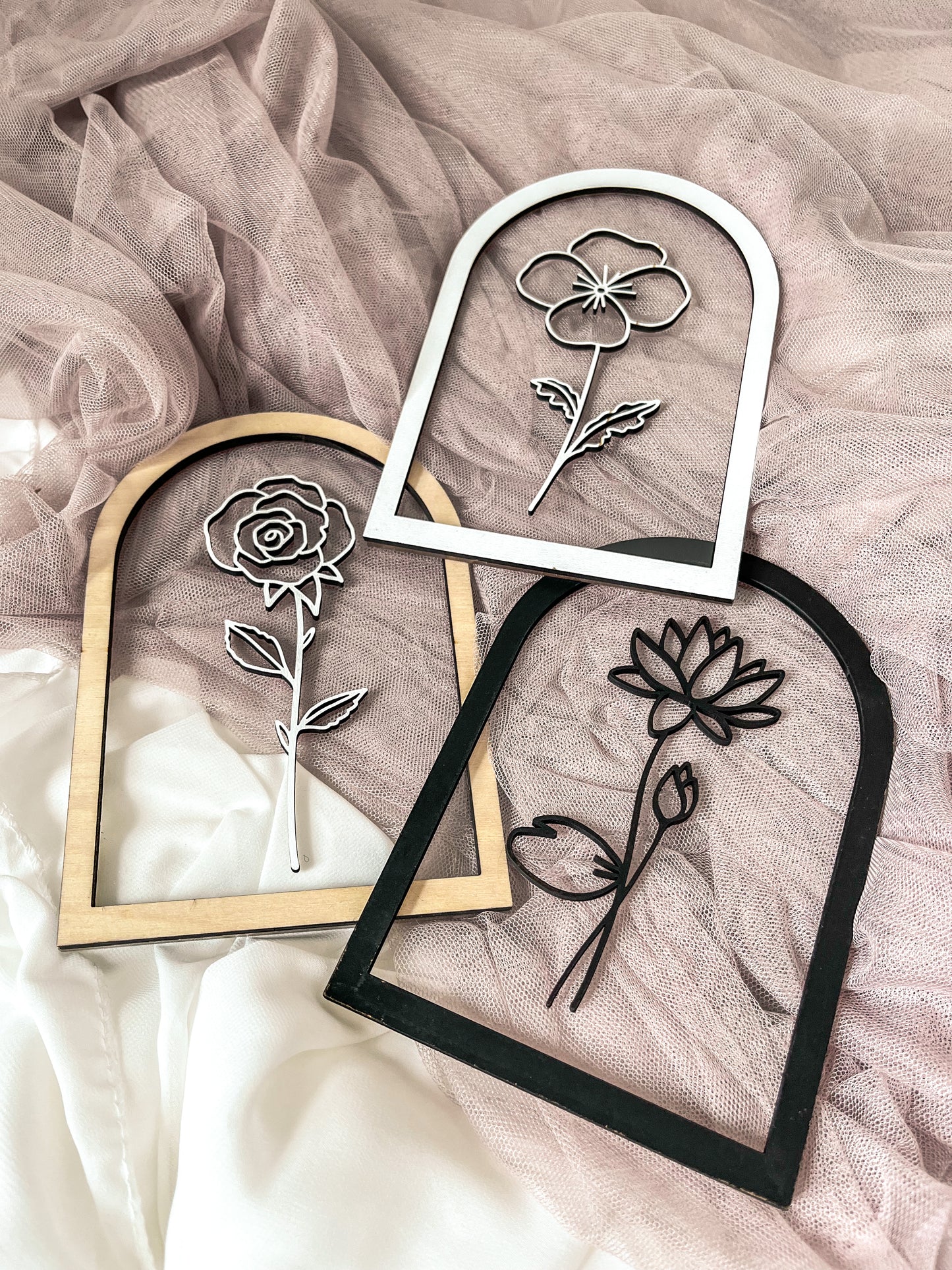 Acrylic Birth Month Flower Arch