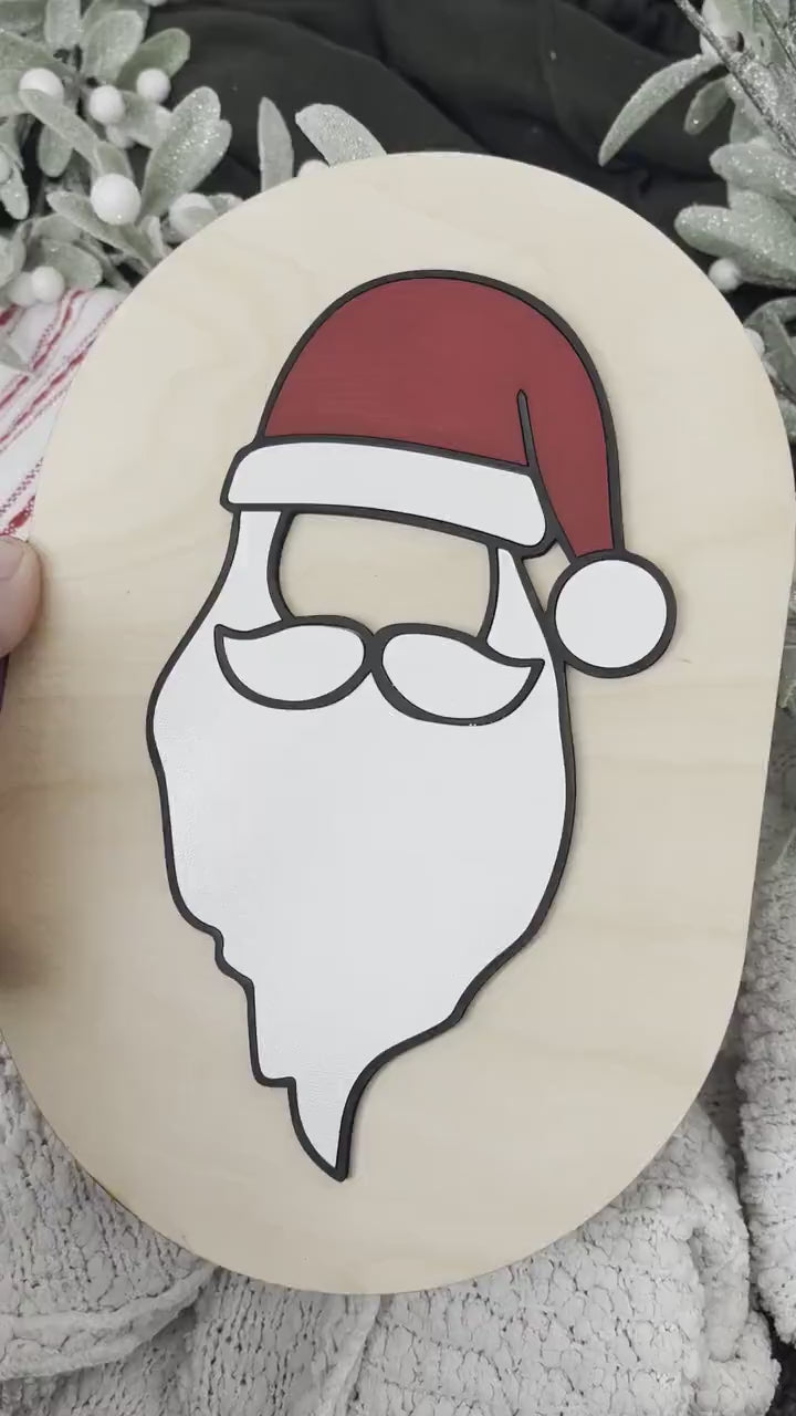 Minimalist Santa Clause Christmas Sign, Santa Sign, Board, Christmas Hanging Decor, Christmas Arch decor, Modern Decorations,