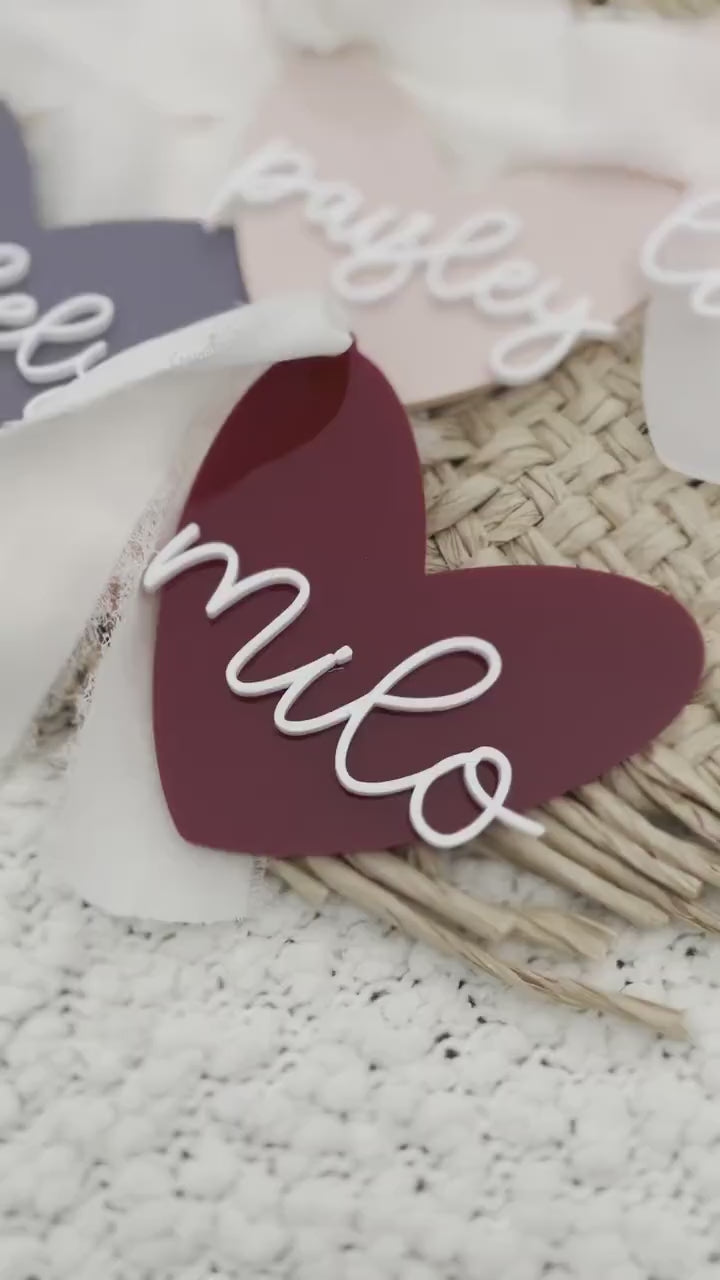 Valentine's Day Tag, Valentine's Day Basket Gift Tag, Heart Gift Tag, Valentines Gift Tag, Valentine's Acrylic Tags, Wooden Heart Name Tag