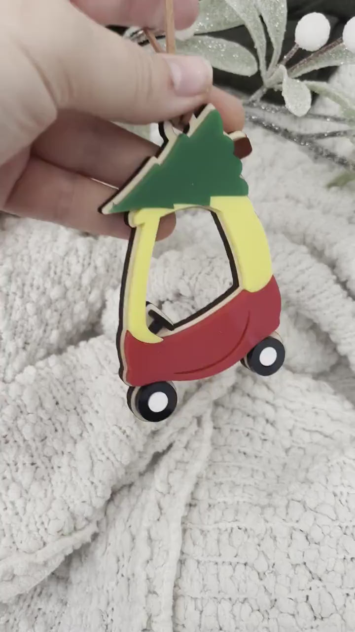 Cozy Coupe Christmas Ornament, Baby's First Christmas, Baby Christmas Ornament, Cozy Coupe Ornament, Laser Cut Ornament
