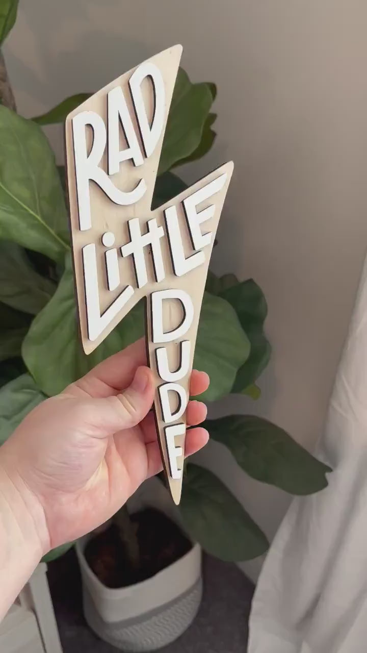 Rad Little Dude, Boy Nursery Decor, Kids Room Sign, Little Boy Decor, Boys Room Sign, Play Room Decor, Baby Shower Gift, Baby Name Sign