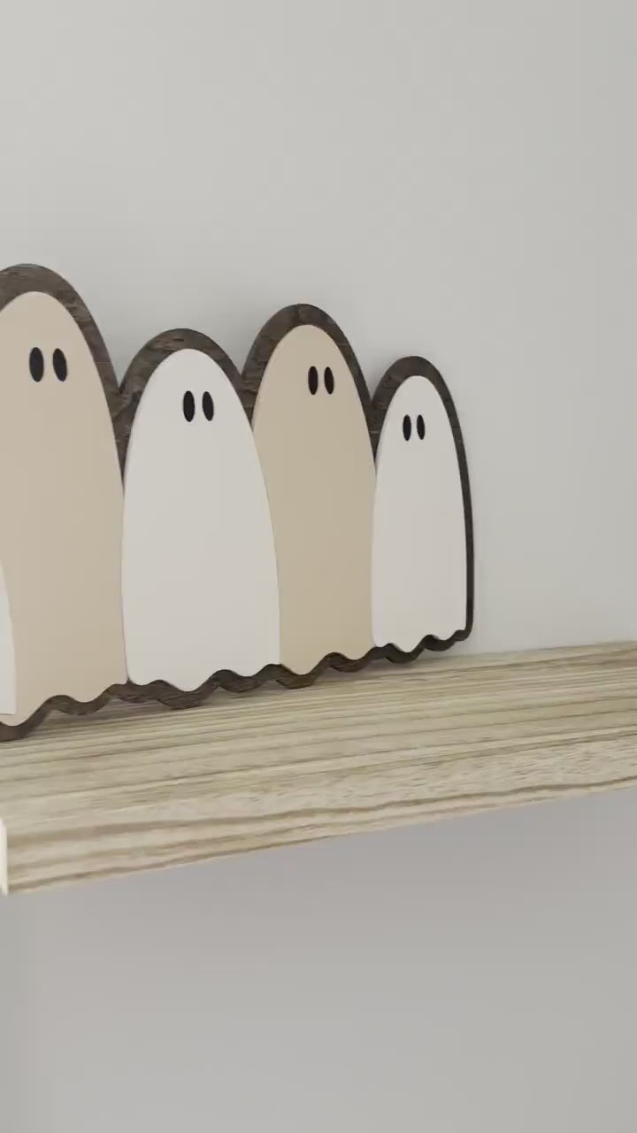 Halloween Ghost Wall Decor, Modern Halloween Sign Decor, Day of the Dead Decor, Fall Home Sign, Halloween Sign, Fall Wood Sign