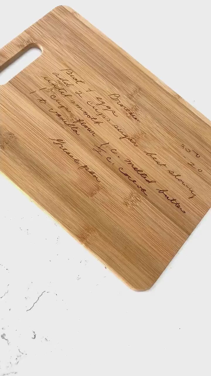 Recipe Cutting Board Engraved, Customized Cutting Board Recipe, Handwritten Recipe Cutting Board Handwriting Gift, Christmas Gift for Her