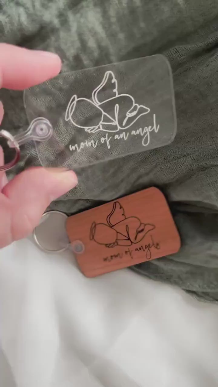 Mom of Angels Keychain, Miscarriage Keychain, Stillborn Keepsake, Angel Baby, Infant Loss Gift, Baby Loss, Stillborn Memorial, Infant Loss