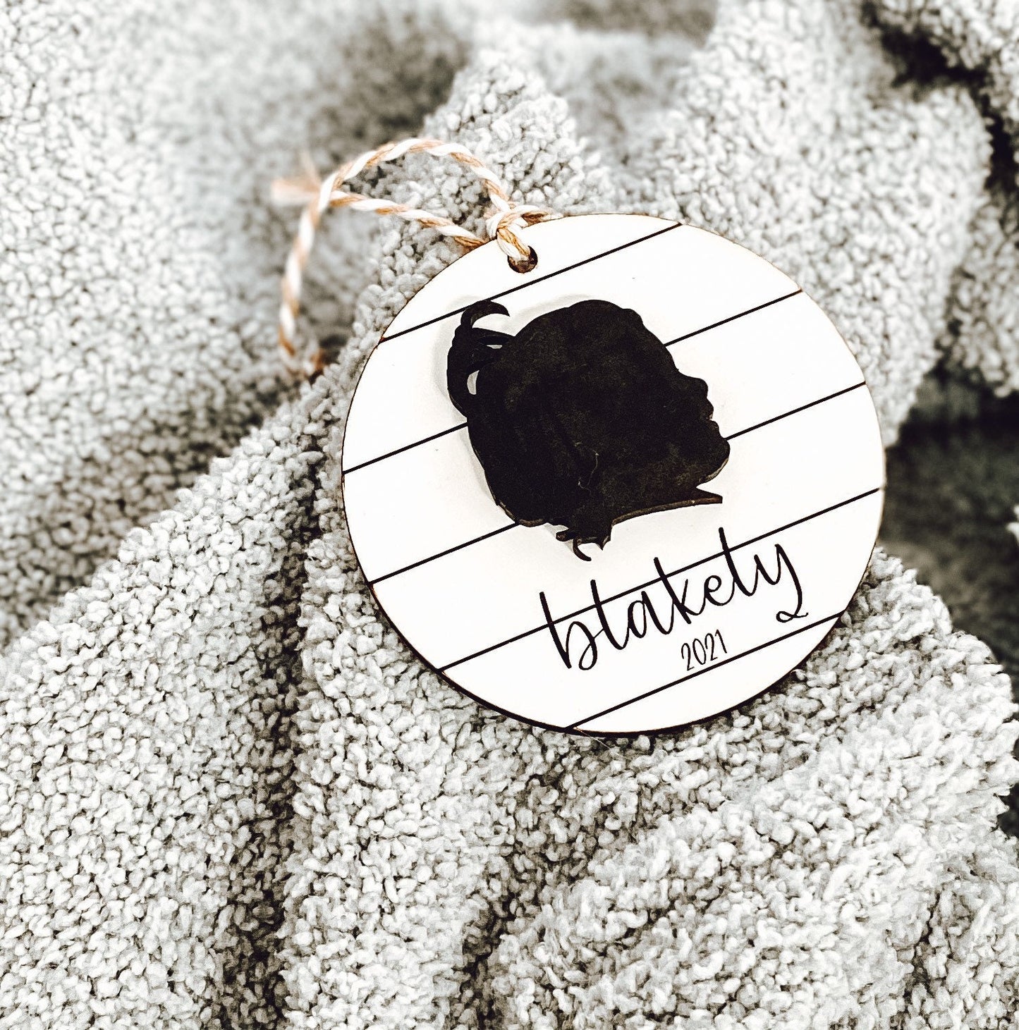 Custom Silhouette Ornament, Wood Christmas Ornament, Custom Ornament Baby, Christmas Ornaments Personalized, Laser Cut Wood