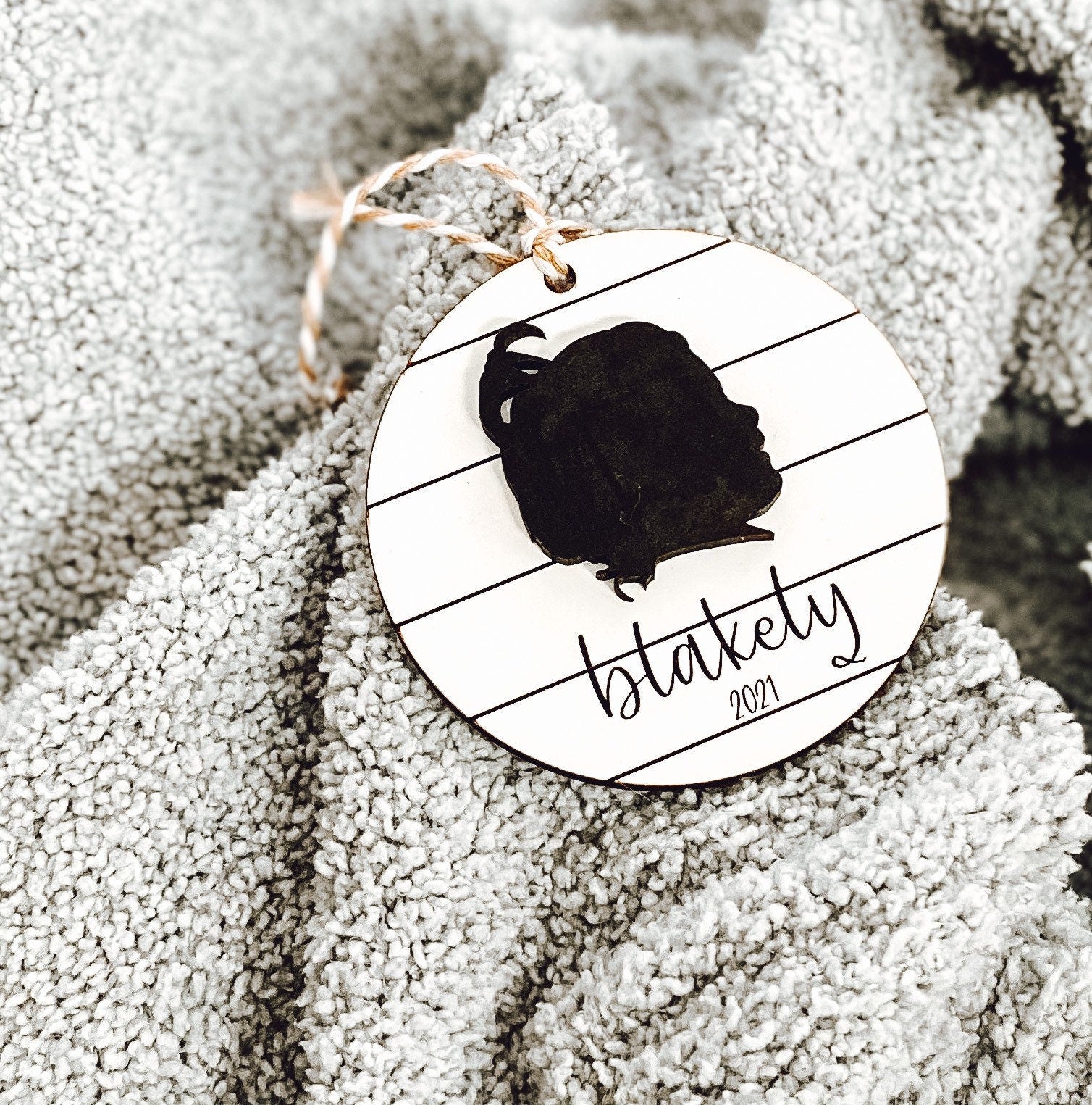 Custom Silhouette Ornament, Wood Christmas Ornament, Custom Ornament Baby, Christmas Ornaments Personalized, Laser Cut Wood