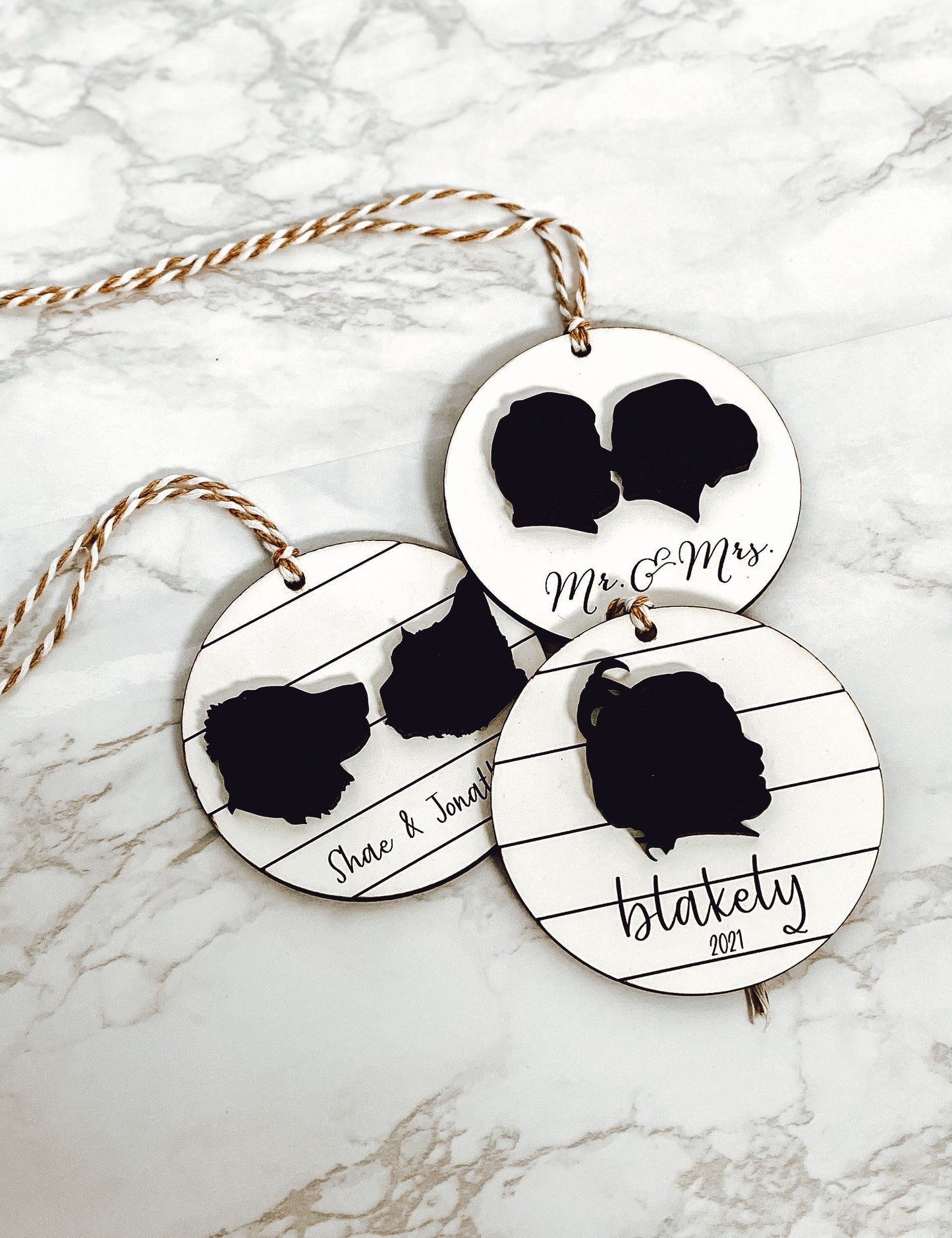 Custom Silhouette Ornament, Wood Christmas Ornament, Custom Ornament Baby, Christmas Ornaments Personalized, Laser Cut Wood