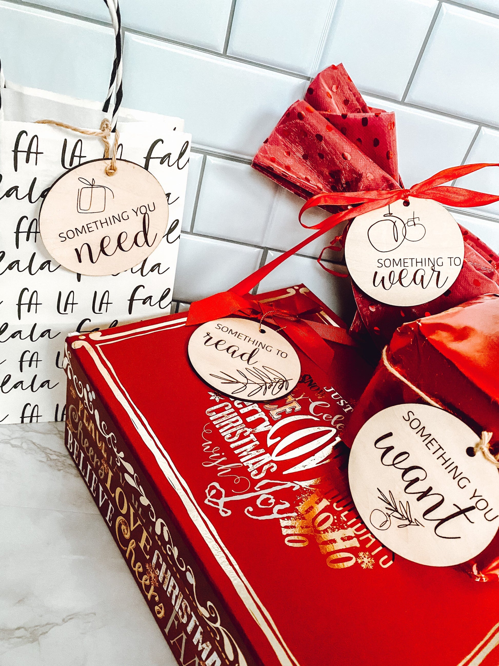 Laser Engraved Gift Tags, Personalized Gift Tags, Something You Want Something You Need Tag, Gift Tags Set, Christmas Gift Tags, Laser Cut