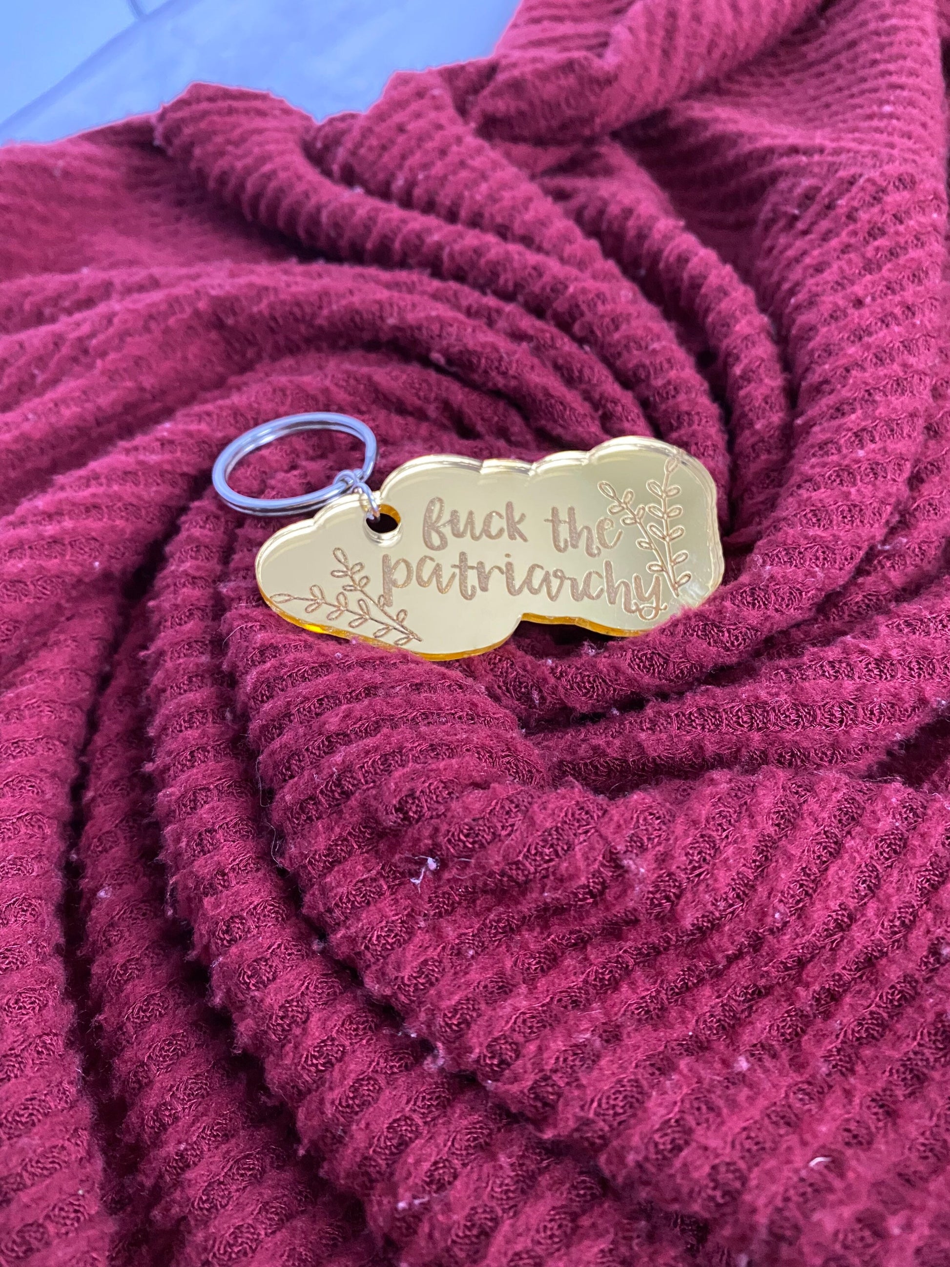 Fuck the Patriarchy Keychain, Funny Taylor Swift Gift for Her, All Too Well Taylors Version, Gift for Swiftie, Swiftie Stocking Stuffer