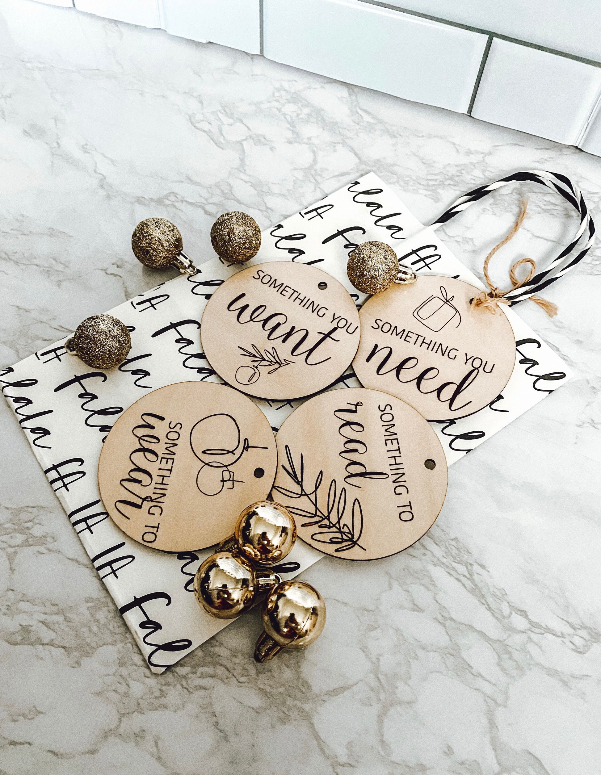 Laser Engraved Gift Tags, Personalized Gift Tags, Something You Want Something You Need Tag, Gift Tags Set, Christmas Gift Tags, Laser Cut