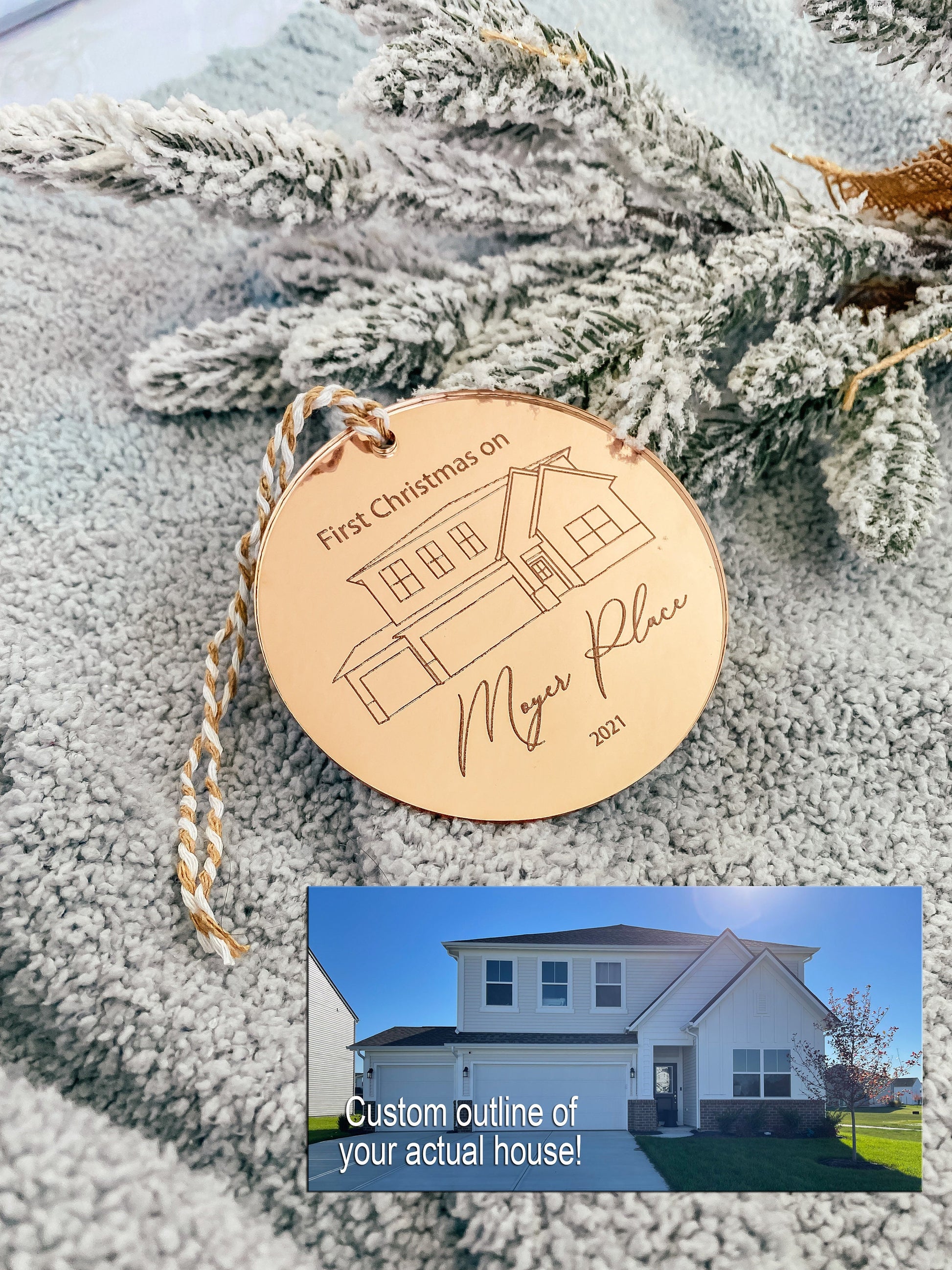 Christmas Ornament, Custom Acrylic Ornament, Personalized Ornament New House, Christmas Ornaments Personalized, Ornaments 2021, Christmas