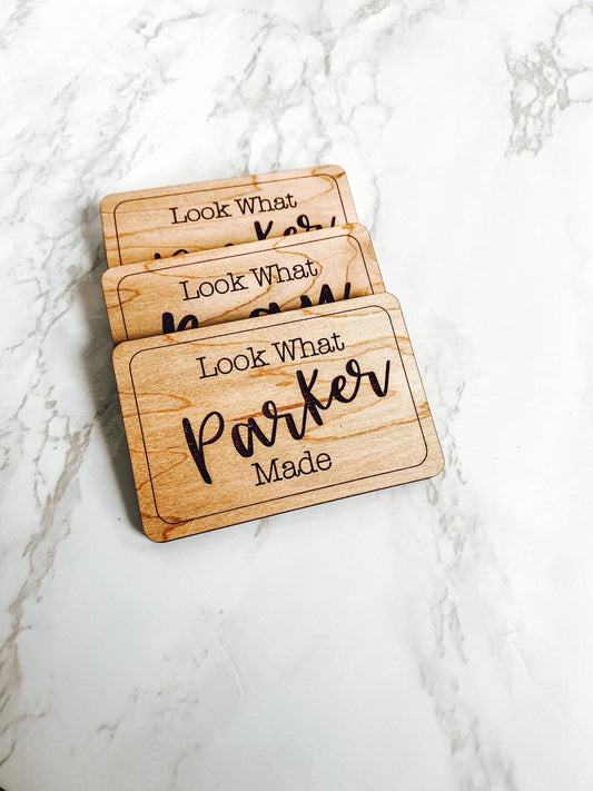 Look What I Made Magnet, Art Display Magnet, Personalized Kids Magnet, Engraved Wood Magnet, Custom Refrigerator Magnet