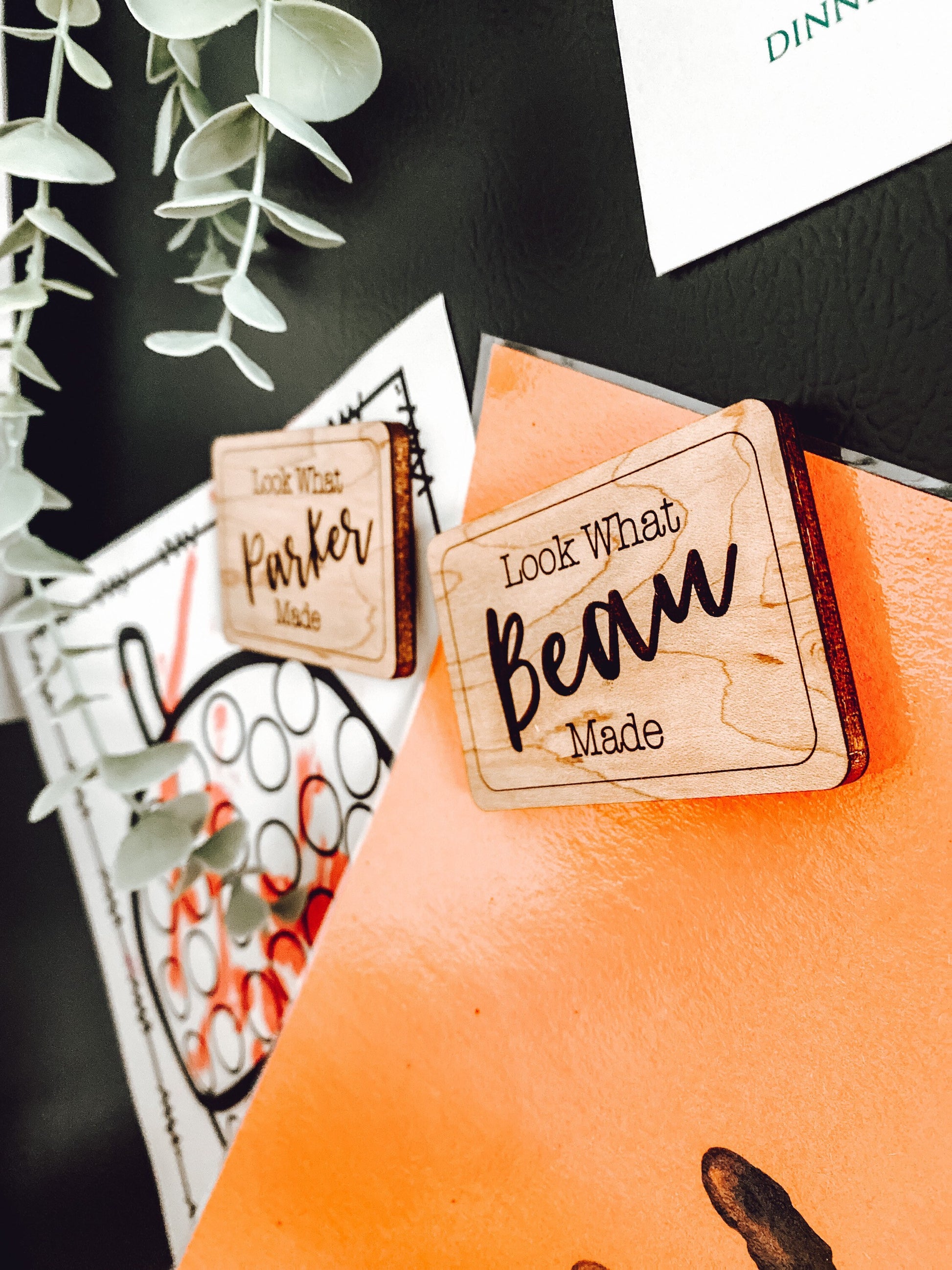 Look What I Made Magnet, Art Display Magnet, Personalized Kids Magnet, Engraved Wood Magnet, Custom Refrigerator Magnet