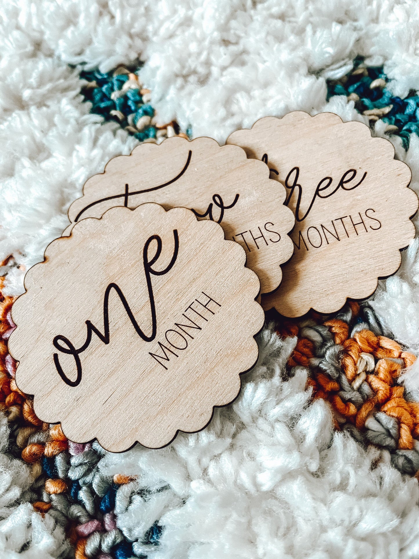 Baby Monthly Milestone Markers, Laser Engraved Wood Monthly Markers, Baby Photo Props, Newborn and Birth Announcement, Baby Shower Gift