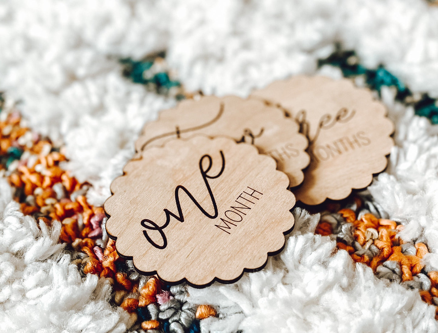 Baby Monthly Milestone Markers, Laser Engraved Wood Monthly Markers, Baby Photo Props, Newborn and Birth Announcement, Baby Shower Gift