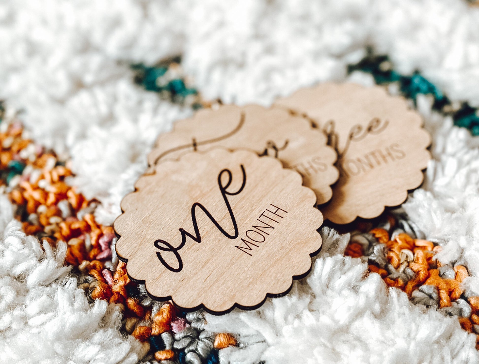 Baby Monthly Milestone Markers, Laser Engraved Wood Monthly Markers, Baby Photo Props, Newborn and Birth Announcement, Baby Shower Gift