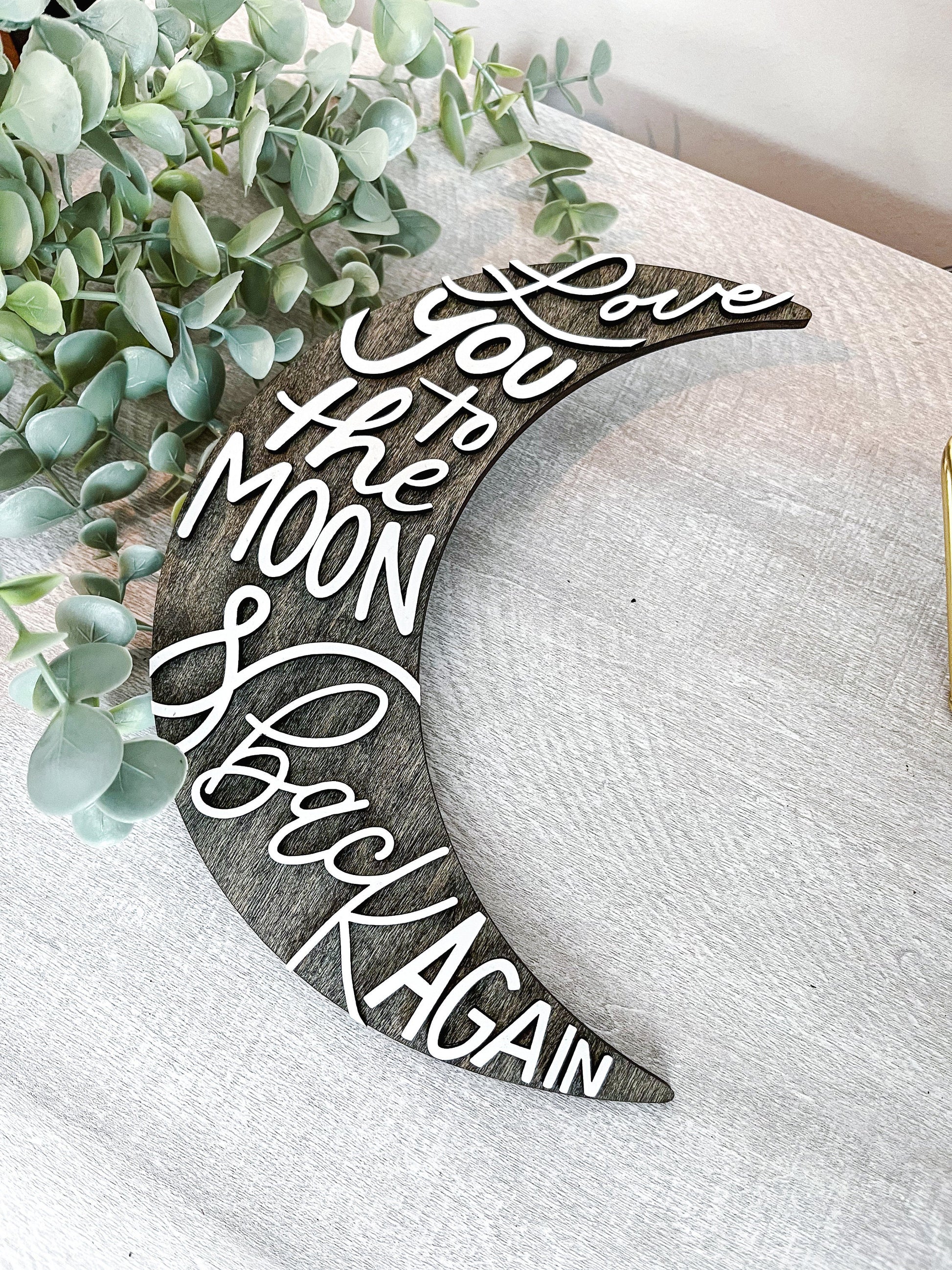 Love You To The Moon & Back Nursery Moon Decor, Nursery Decor, Kids Room Sign, Little Boy Decor, Boys Room Sign, Baby Shower Gift