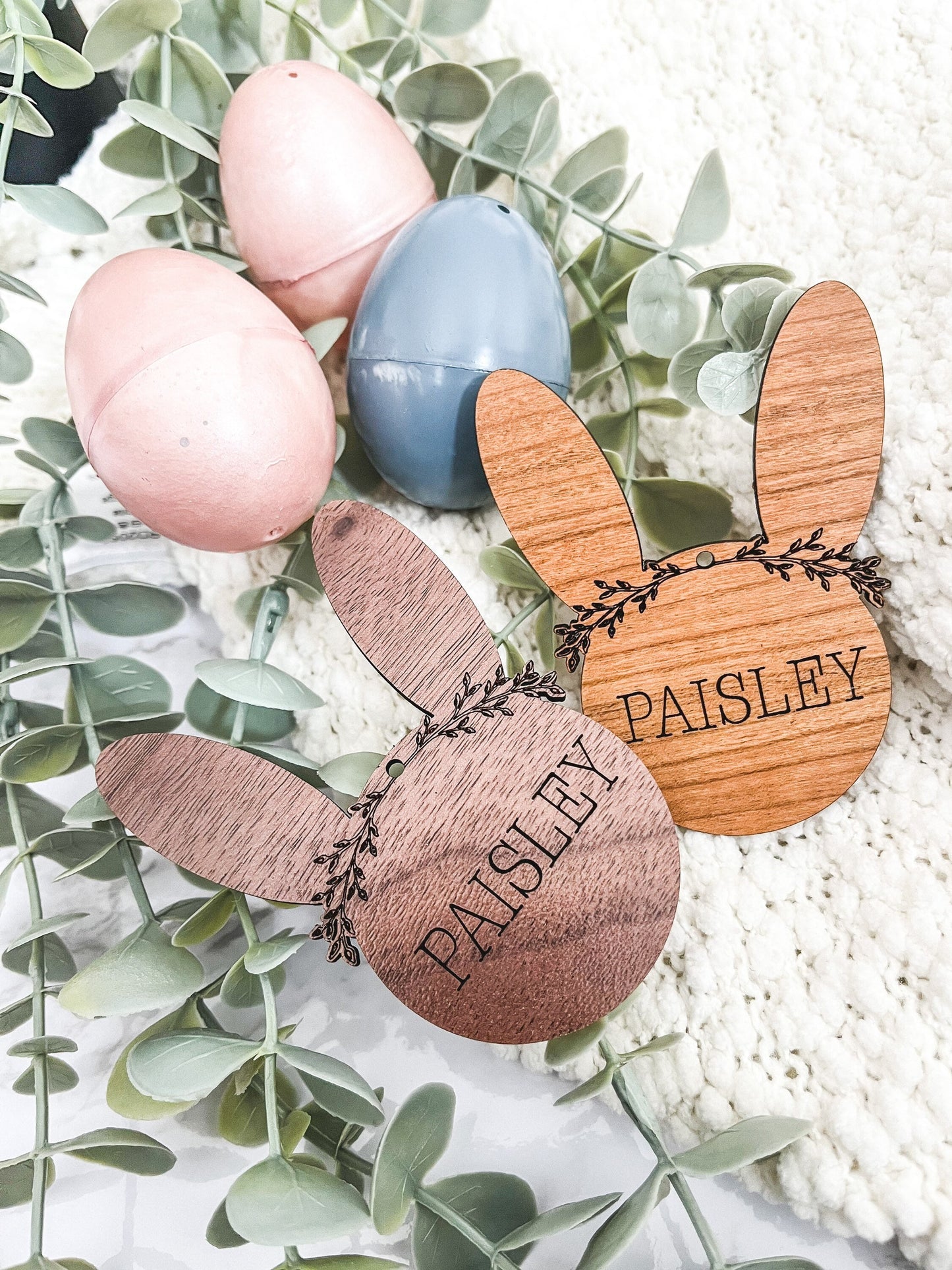 Flower Crown Easter Tag, Easter Basket Gift Tag, Bunny Gift Tag, Easter Gift Tag, Easter Wood Tags, Wooden Spring Name Tag, Custom Name Tag