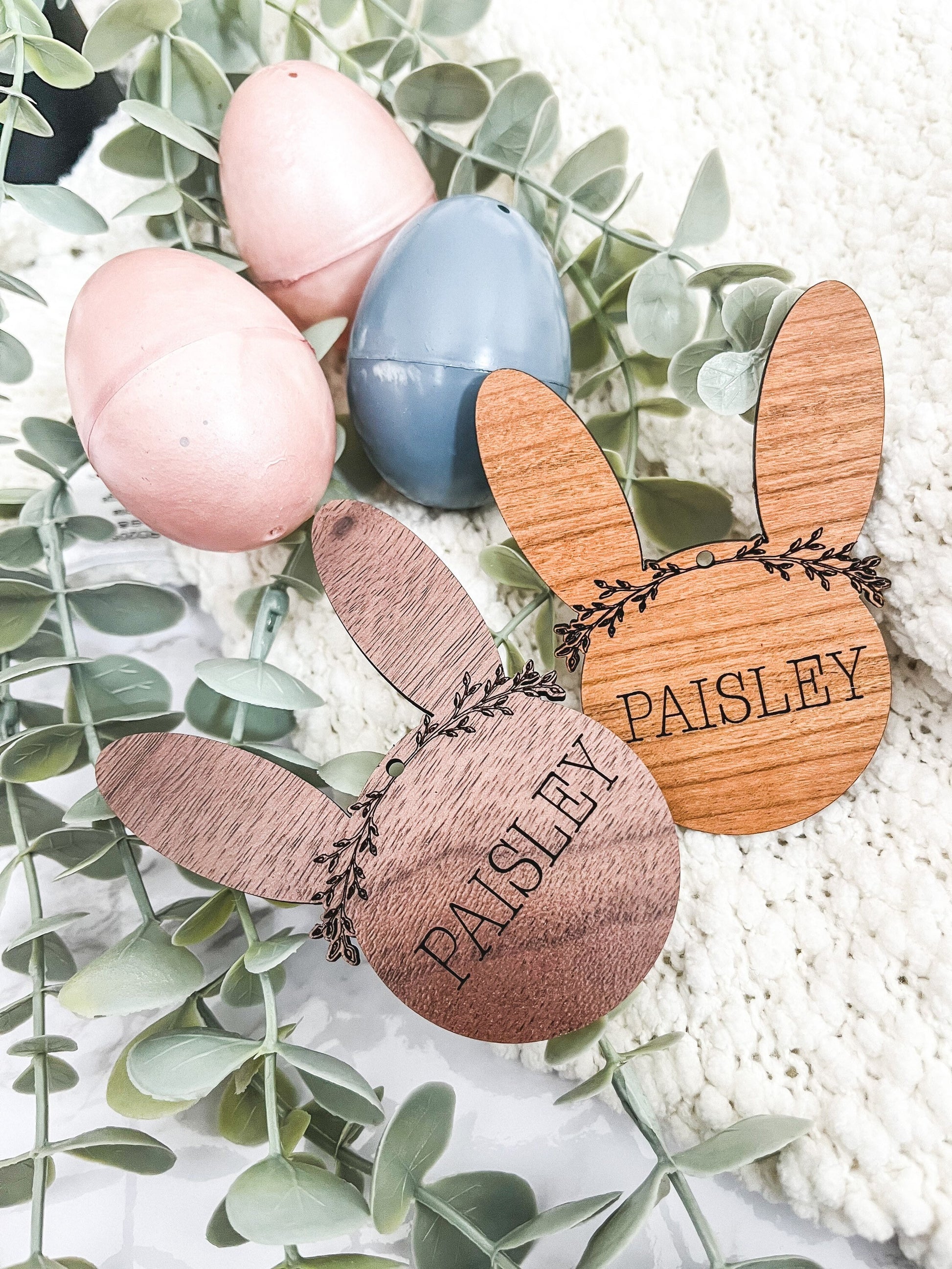 Flower Crown Easter Tag, Easter Basket Gift Tag, Bunny Gift Tag, Easter Gift Tag, Easter Wood Tags, Wooden Spring Name Tag, Custom Name Tag