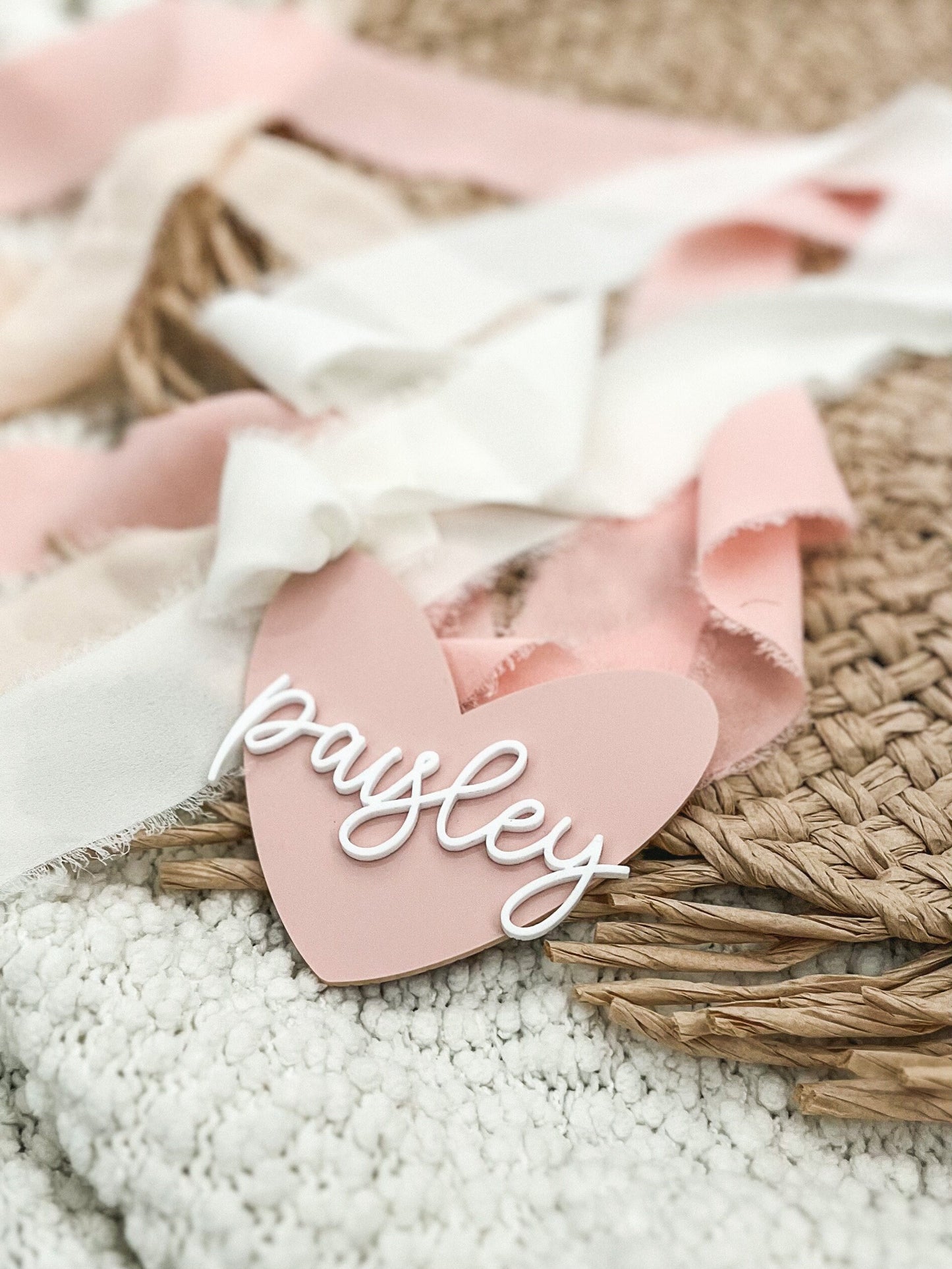 Valentine's Day Tag, Valentine's Day Basket Gift Tag, Heart Gift Tag, Valentines Gift Tag, Valentine's Acrylic Tags, Wooden Heart Name Tag