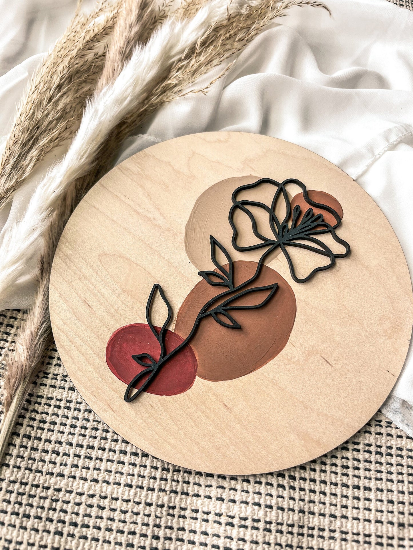 Boho Floral Wood Sign, Modern Wall Decor, Feminine Wall Art, Modern Boho, Minimalist, Laser Cut Decor, Boho Home Decor