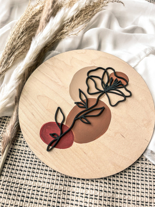 Boho Floral Wood Sign, Modern Wall Decor, Feminine Wall Art, Modern Boho, Minimalist, Laser Cut Decor, Boho Home Decor