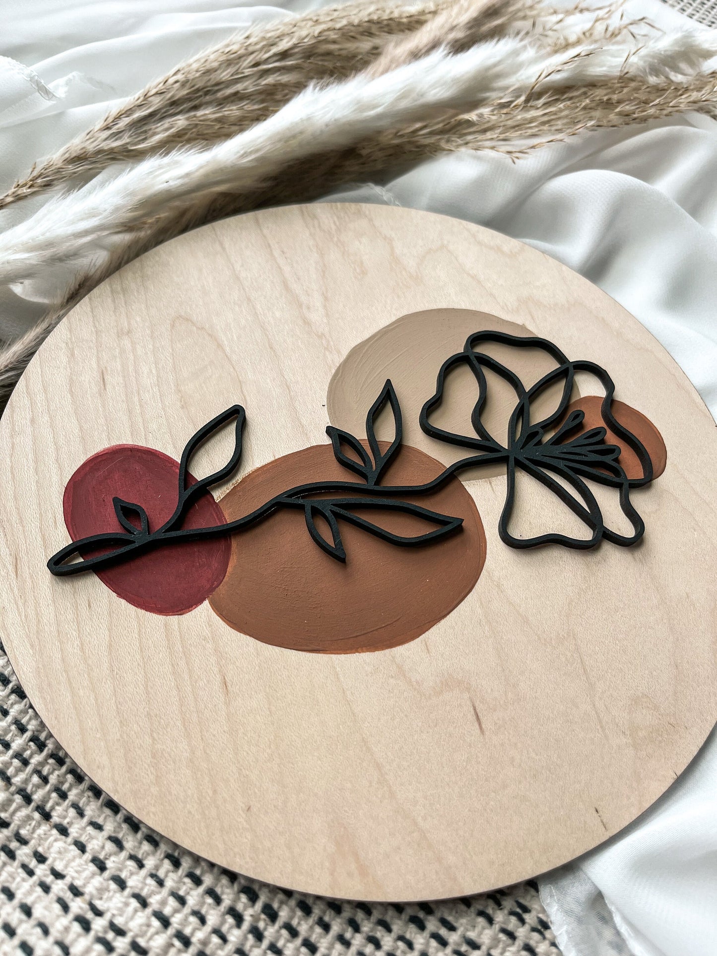 Boho Floral Wood Sign, Modern Wall Decor, Feminine Wall Art, Modern Boho, Minimalist, Laser Cut Decor, Boho Home Decor