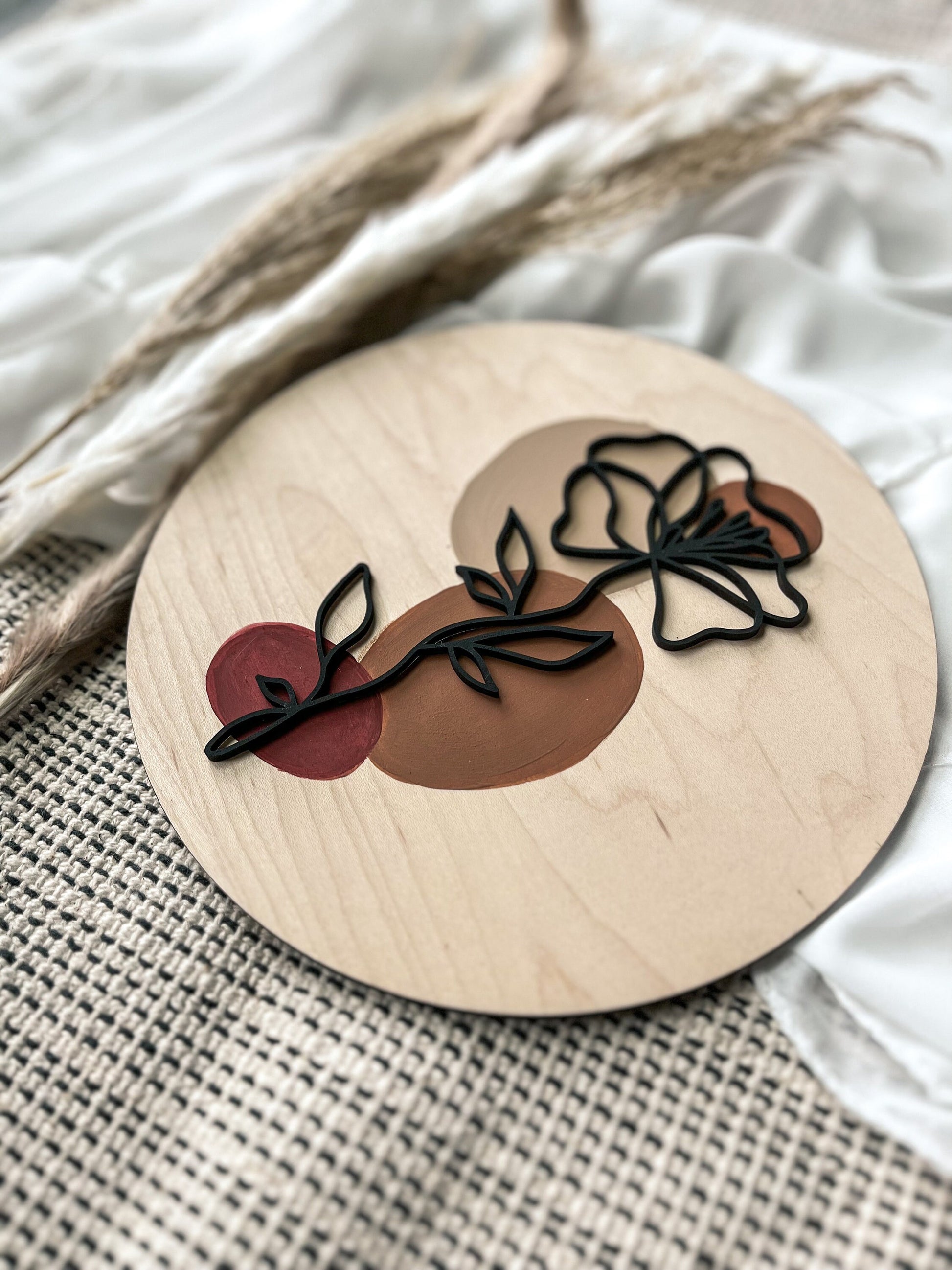Boho Floral Wood Sign, Modern Wall Decor, Feminine Wall Art, Modern Boho, Minimalist, Laser Cut Decor, Boho Home Decor
