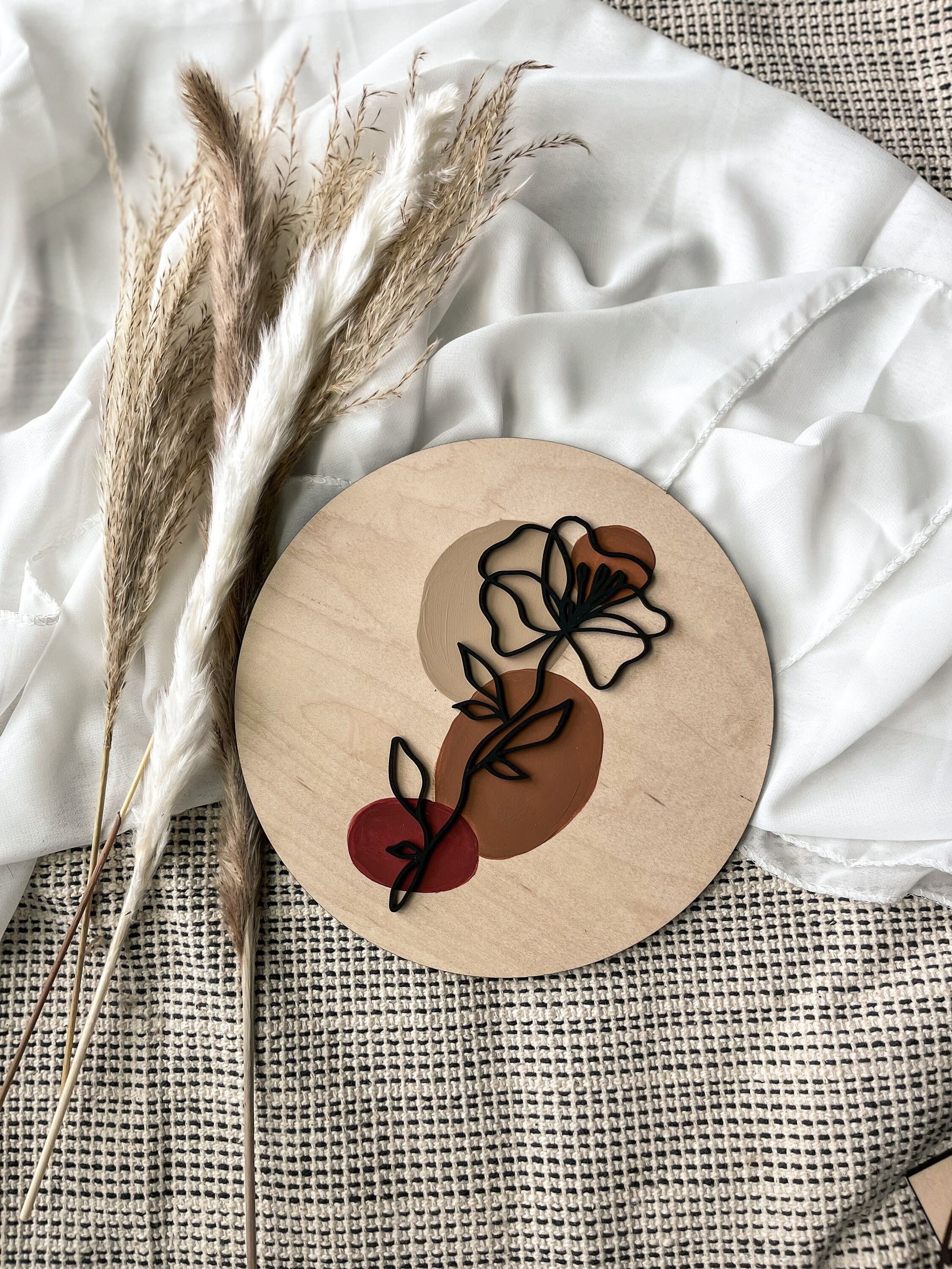 Boho Floral Wood Sign, Modern Wall Decor, Feminine Wall Art, Modern Boho, Minimalist, Laser Cut Decor, Boho Home Decor
