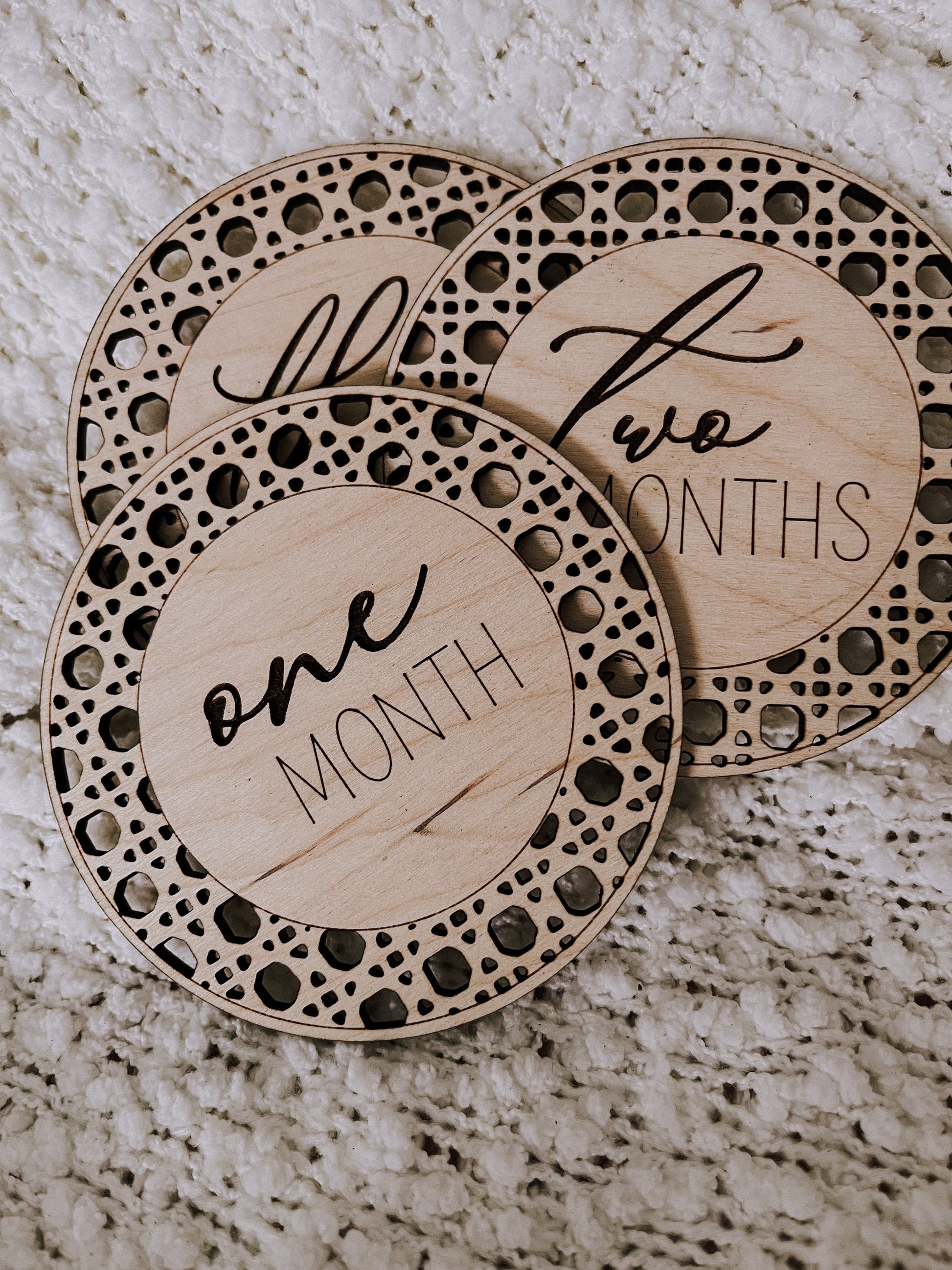 Boho Baby Monthly Milestone Markers, Laser Engraved Wood Monthly Markers, Baby Photo Props, Newborn and Birth Announcement, Baby Shower Gift