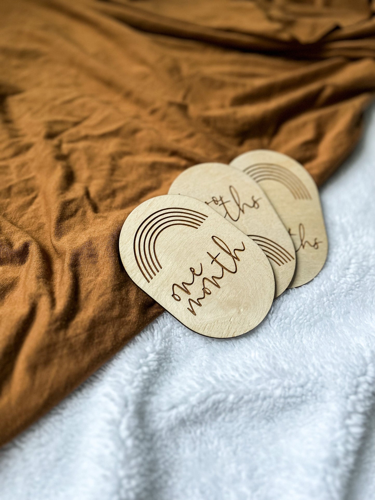 Rainbow Baby Monthly Milestone Markers, Engraved Wood Monthly Markers, Baby Photo Props, Newborn and Birth Announcement, Baby Shower Gift
