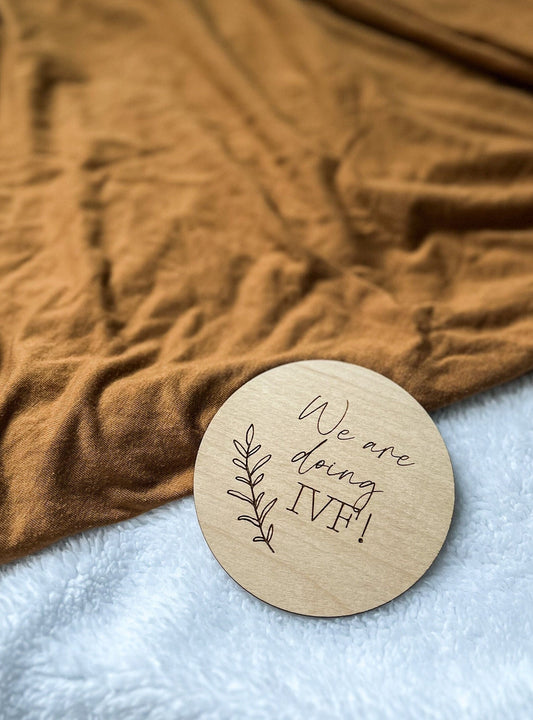 Wooden IVF Milestone Cards, IVF, Infertility, We're doing IVF, Laser Engraved Wood Monthly Markers, Baby Photo Props