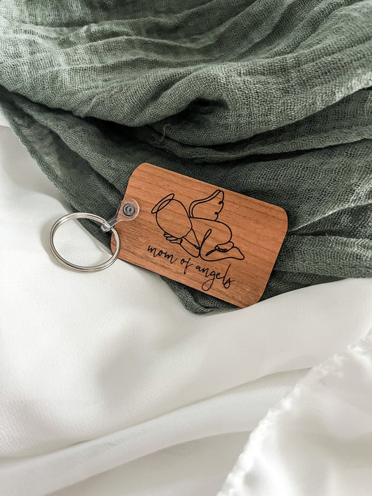 Mom of Angels Keychain, Miscarriage Keychain, Stillborn Keepsake, Angel Baby, Infant Loss Gift, Baby Loss, Stillborn Memorial, Infant Loss