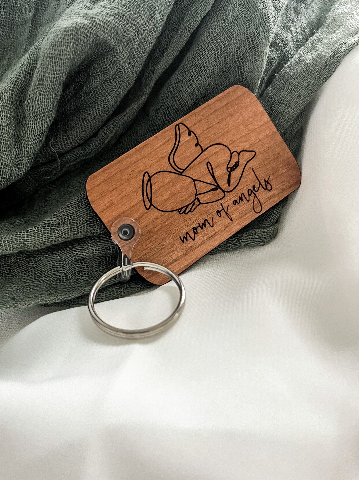Mom of Angels Keychain, Miscarriage Keychain, Stillborn Keepsake, Angel Baby, Infant Loss Gift, Baby Loss, Stillborn Memorial, Infant Loss