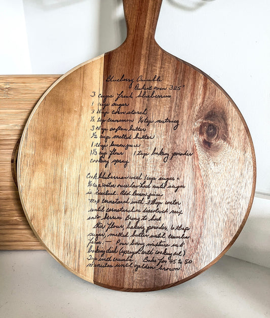 Recipe Cutting Board Engraved, Customized Cutting Board Recipe, Handwritten Recipe Cutting Board Handwriting Gift, Christmas Gift for Her