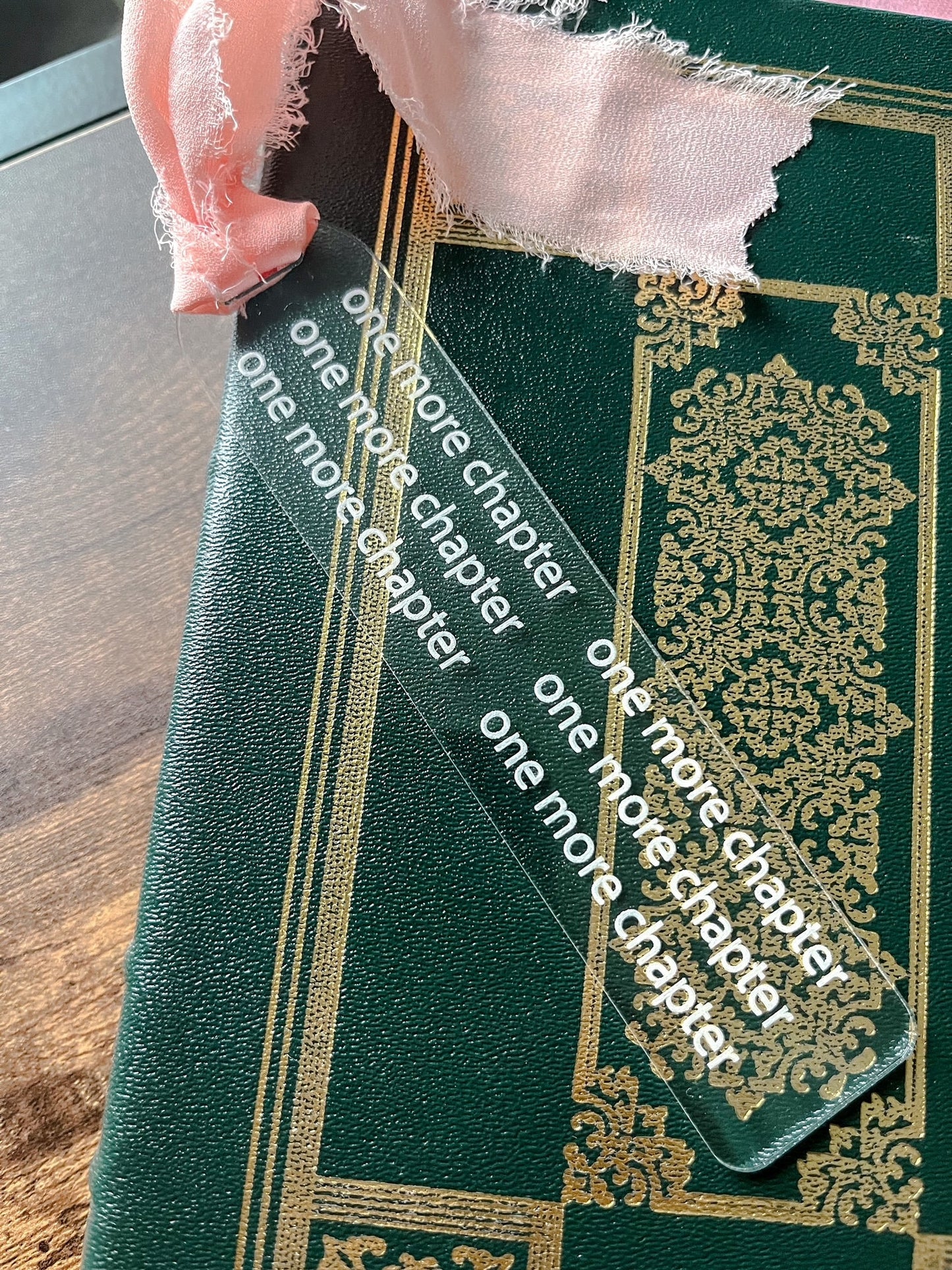 One More Chapter Acrylic Bookmark, Line Drawing for Book Lover, Funny Bookmark Gift, Laser Engraved Wood Bookmark