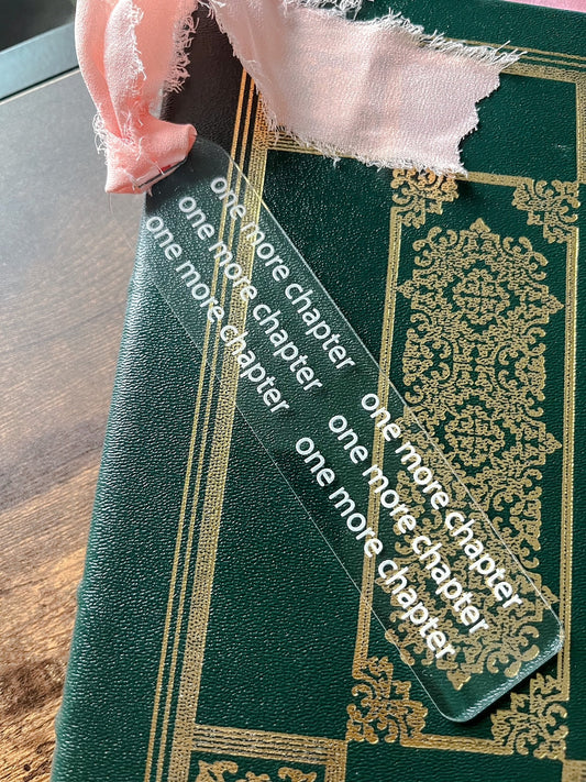 One More Chapter Acrylic Bookmark, Line Drawing for Book Lover, Funny Bookmark Gift, Laser Engraved Wood Bookmark