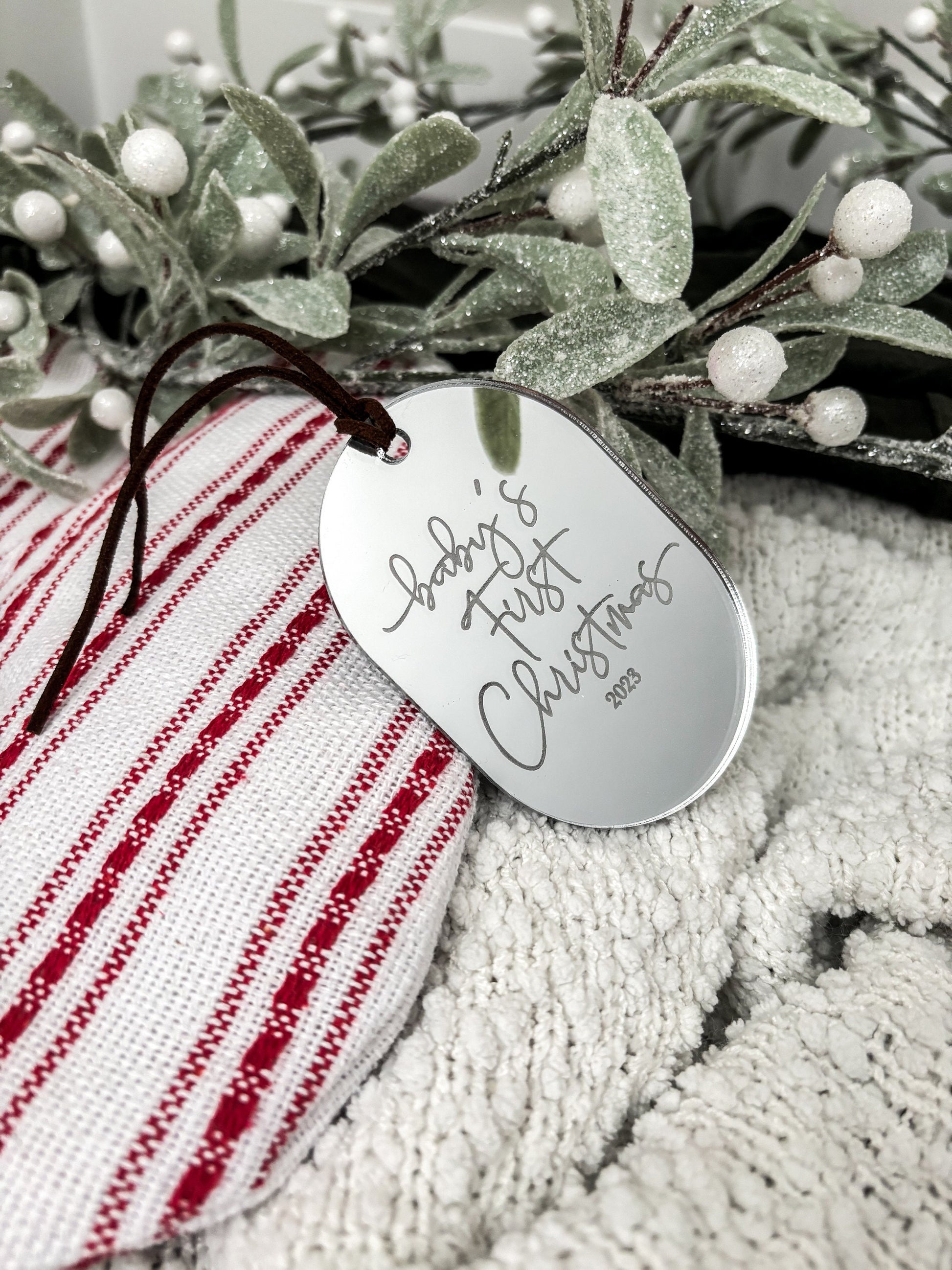 Baby's First Christmas Acrylic Ornament, Custom New Parents Ornament, Baby Boy, Baby Boy, Gift for New Parents, Baby's First