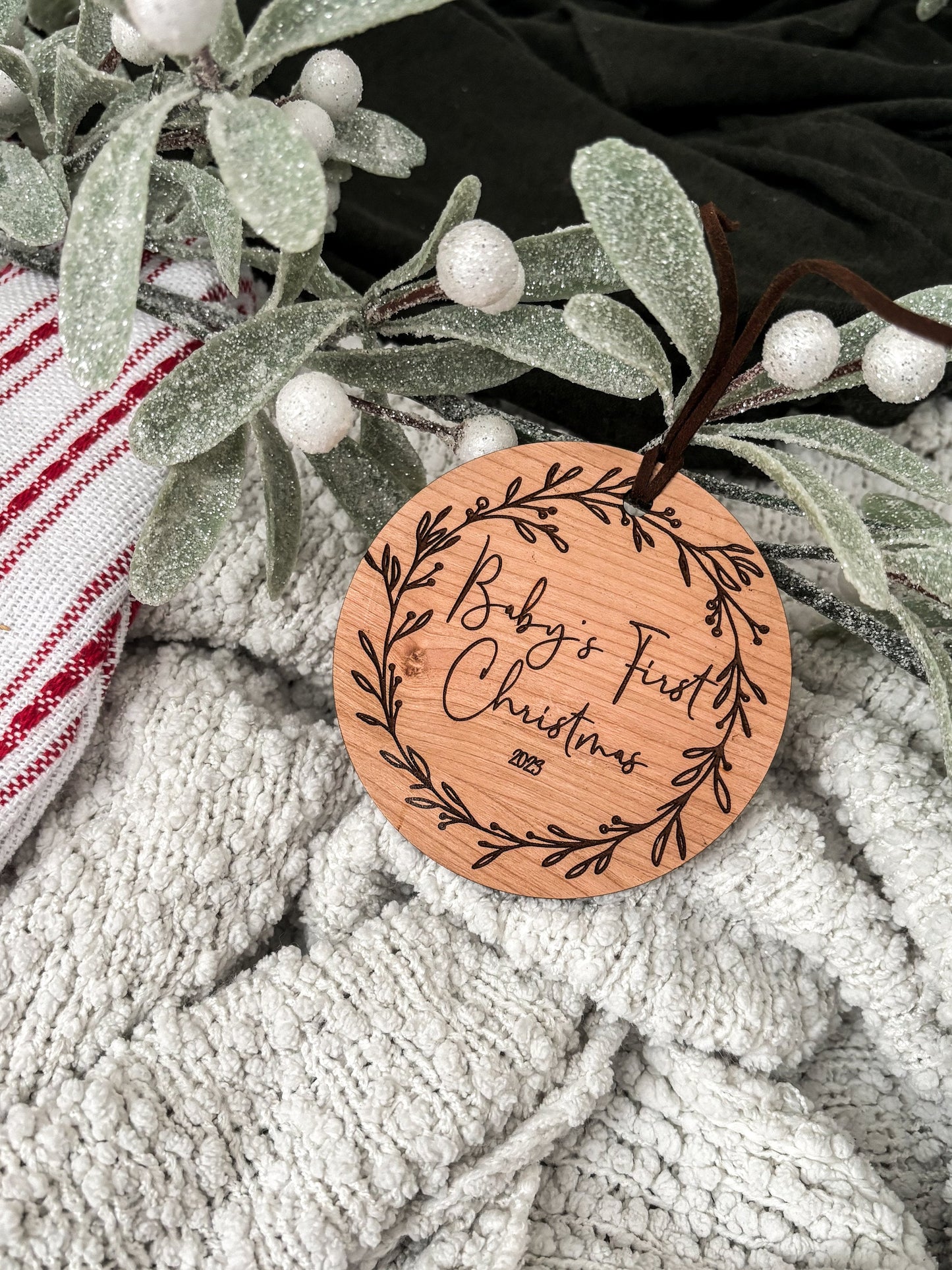 Baby's First Christmas Wood Ornament, Custom New Parents Ornament, Baby Boy, Baby Boy, Gift for New Parents, Baby's First