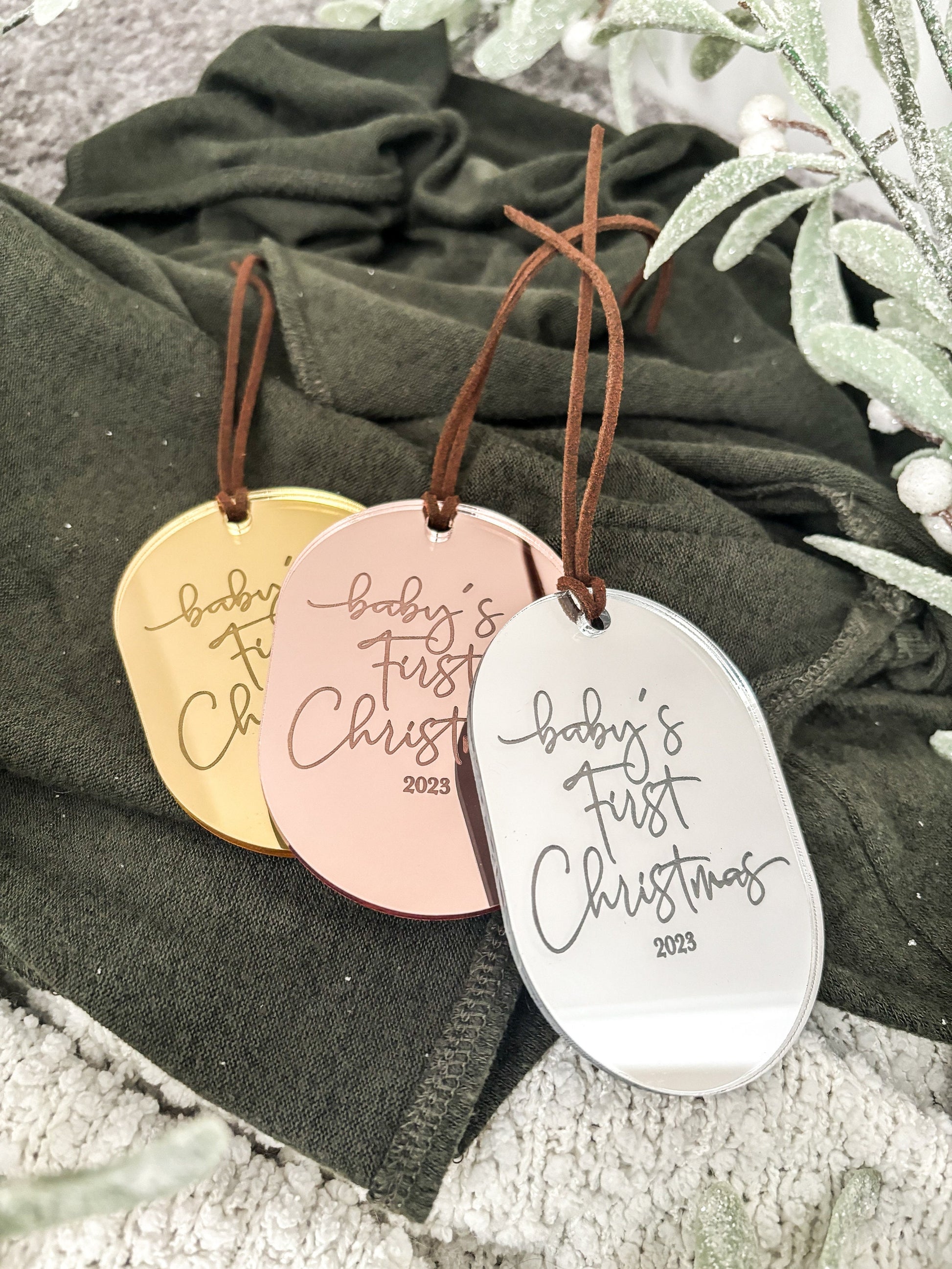 Baby's First Christmas Acrylic Ornament, Custom New Parents Ornament, Baby Boy, Baby Boy, Gift for New Parents, Baby's First
