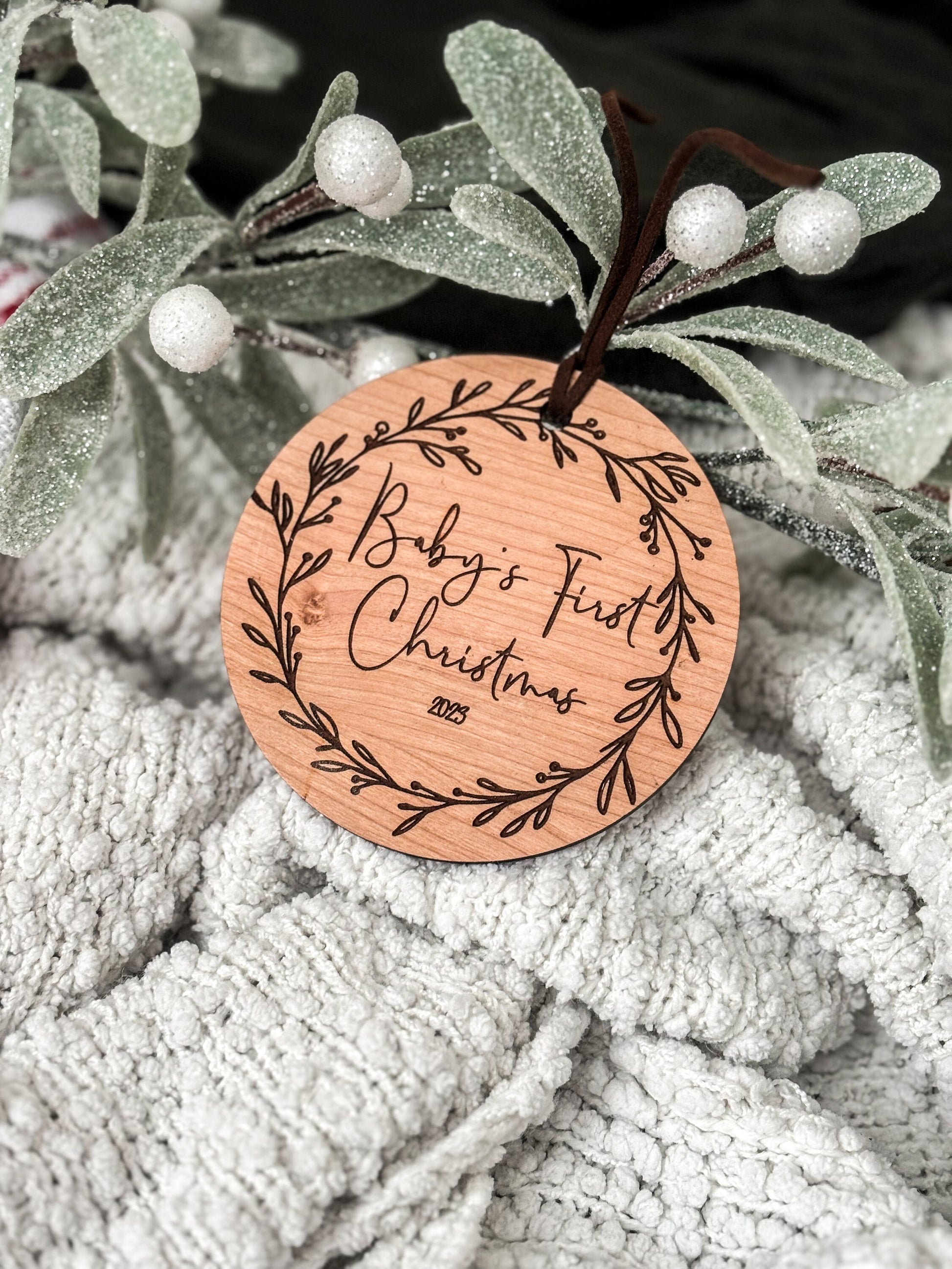 Baby's First Christmas Wood Ornament, Custom New Parents Ornament, Baby Boy, Baby Boy, Gift for New Parents, Baby's First