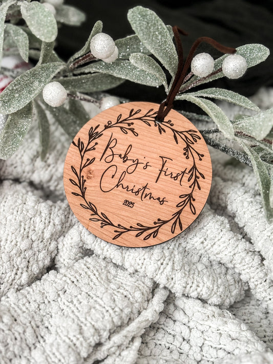 Baby's First Christmas Wood Ornament, Custom New Parents Ornament, Baby Boy, Baby Boy, Gift for New Parents, Baby's First